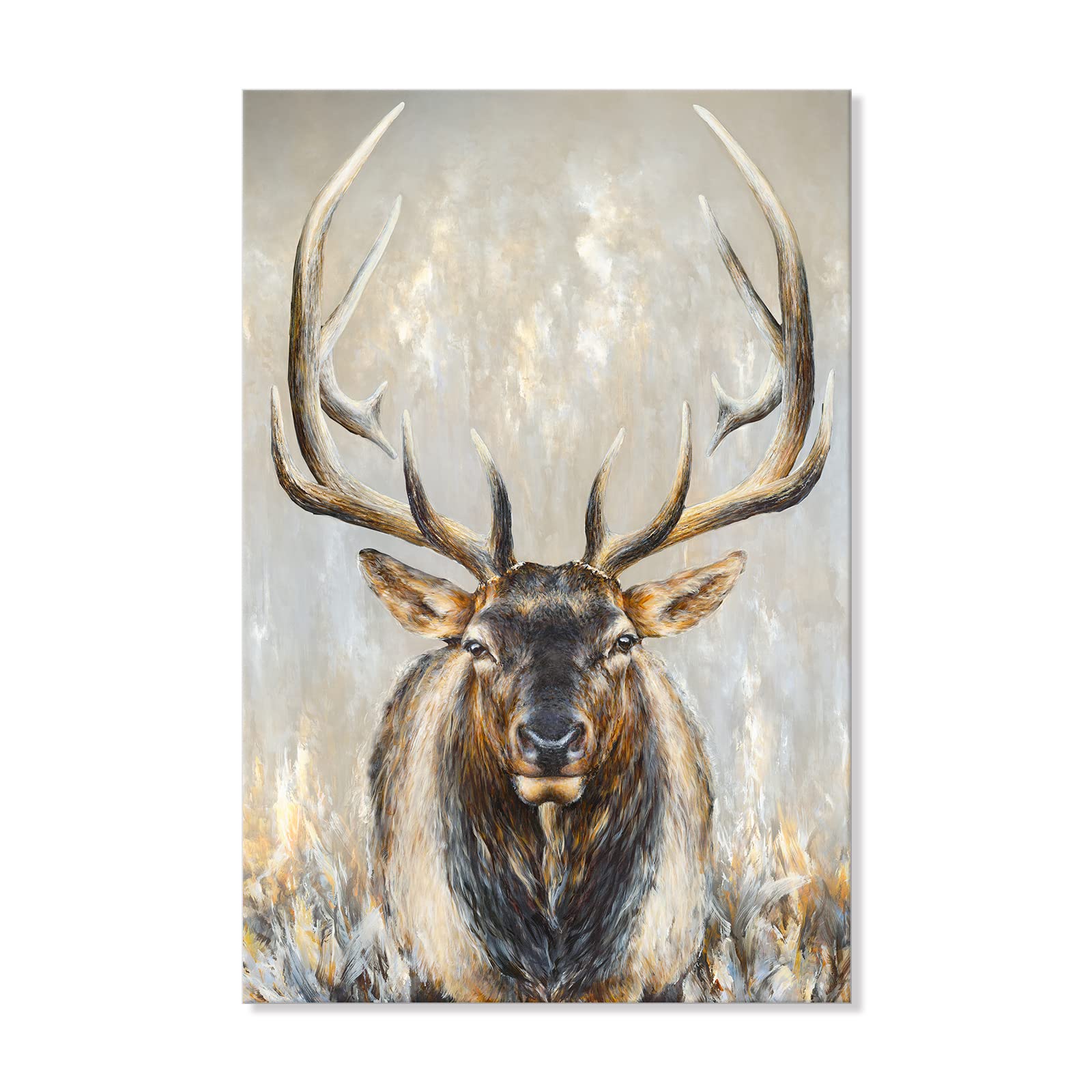 Seven Wall Arts Moose Canvas Wall Art Abstract Wildlife Elk Deer Picture Large Vintage Animal Painting For Bedroom Living Room F