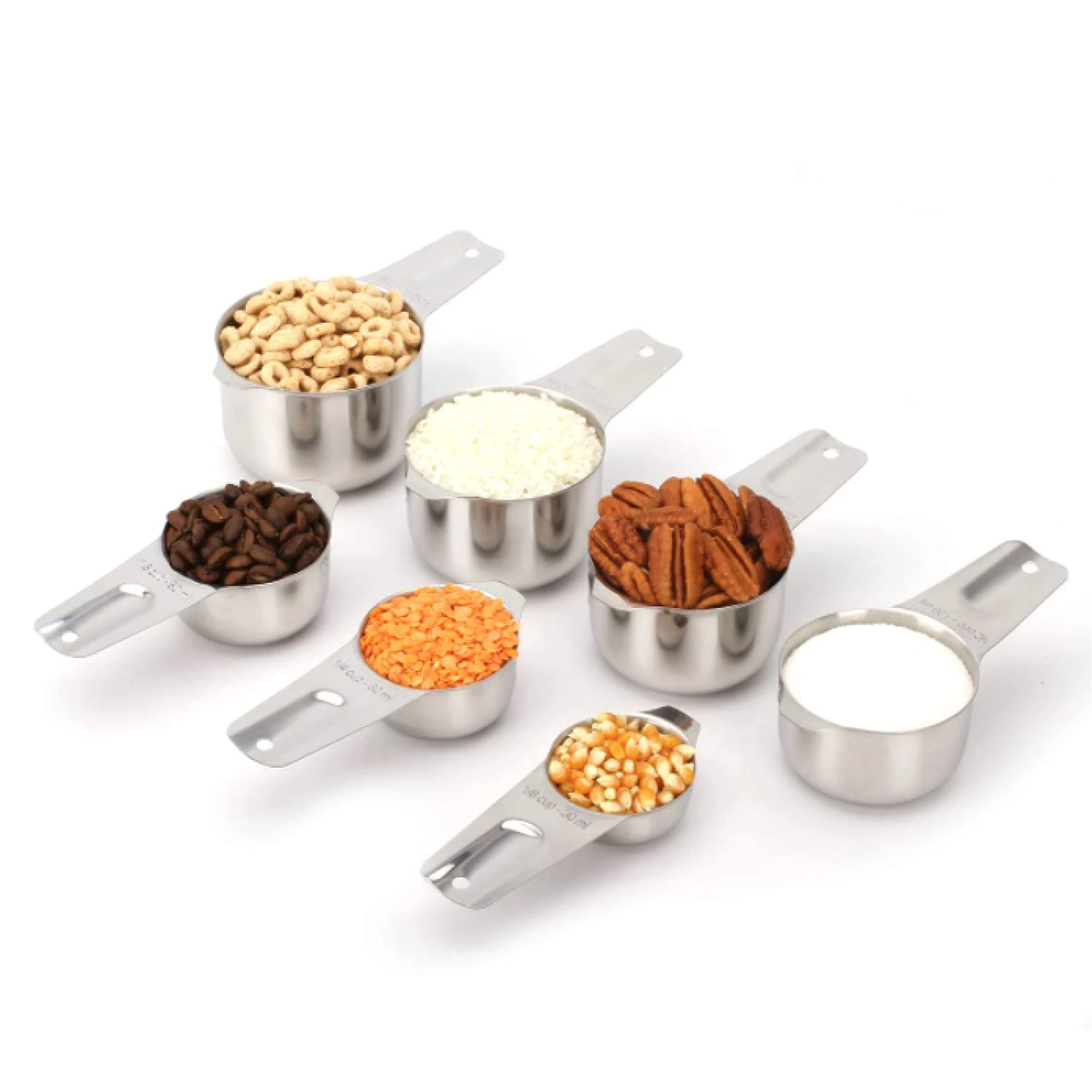 2Lb Depot | 3/4 Metal Measuring Cups - Stainless Steel Cup Measuring Scoop - Accurate And Durable Measure - For Professional Che