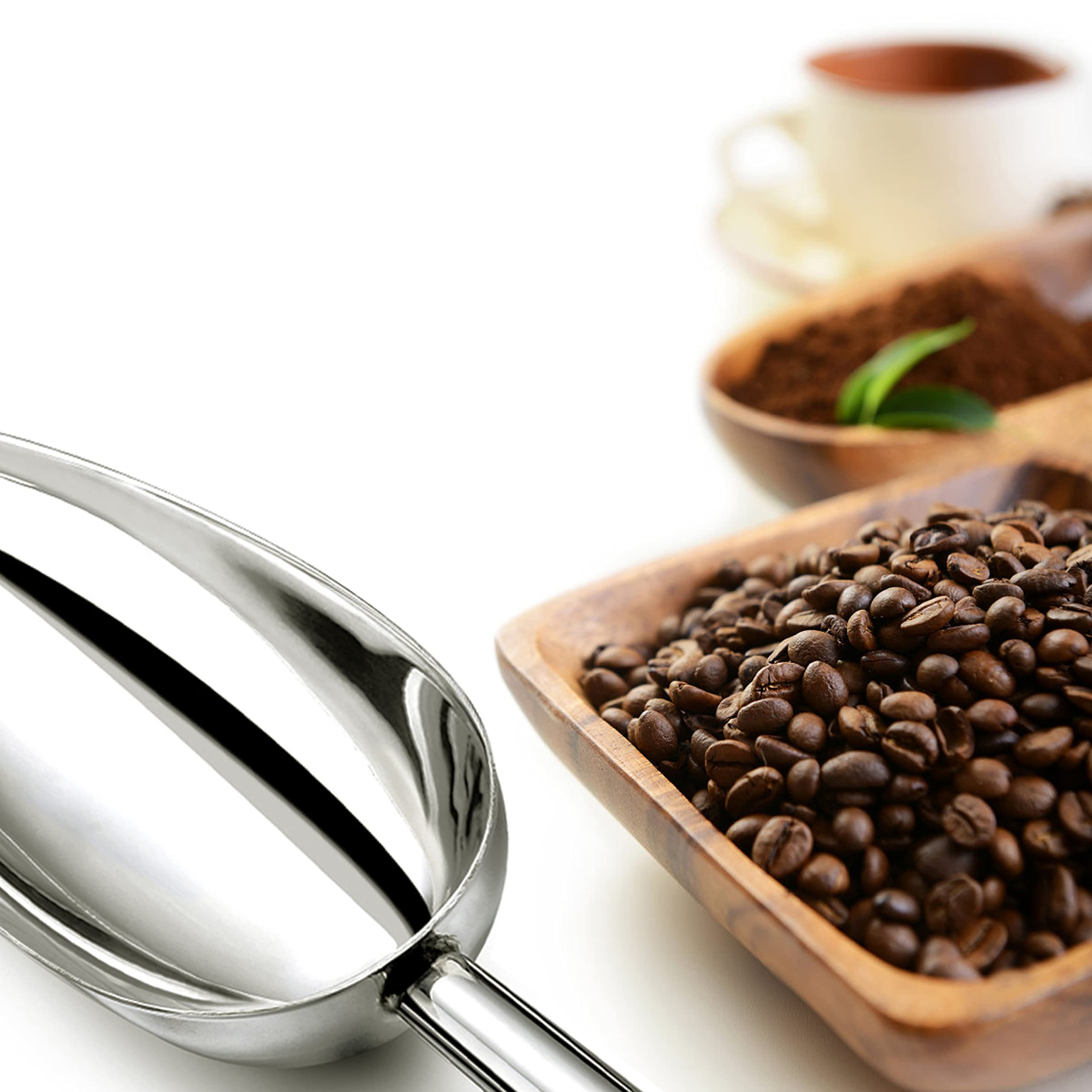 Stainless Steel Ice Scoop 8 Oz, Haware Metal Food Scoop For Kitchen Bar Party Wedding, Utility Scooper For Candy Flour Coffee Be