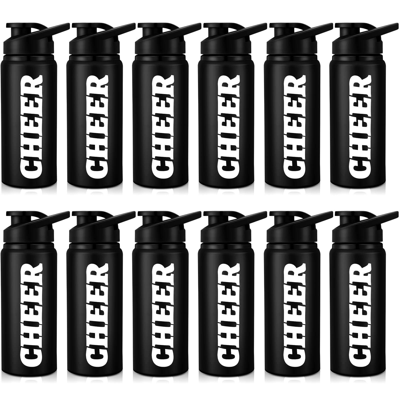 Hushee 12 Pcs 20 oz Cheer Water Bottle Bulk for Coach Cheerleader