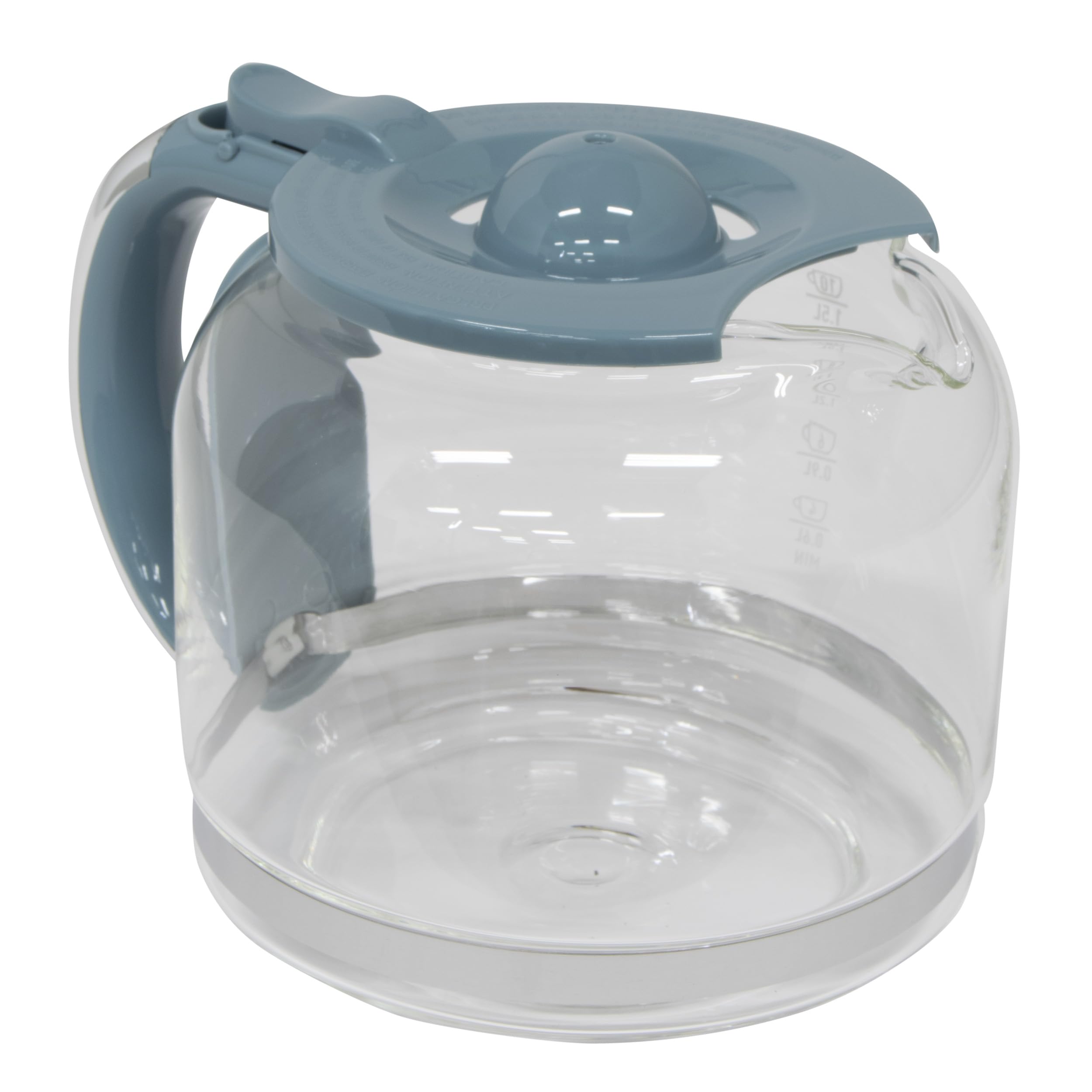 12-Cup Replacement Glass Carafe Pot with Lid for the Brighton Coffee Maker, Sky Blue/Chrome