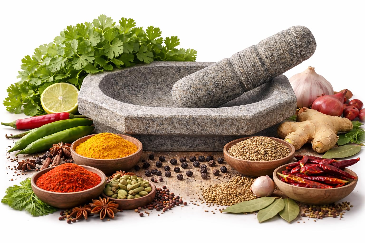 Ezahk Heavy Duty Kalvam Grinding Stone 10 X 6 Inch And Mortar Pestle Set For Herbs, Kalvam/Khalbatta/Silbatta For Chutney (Grey,
