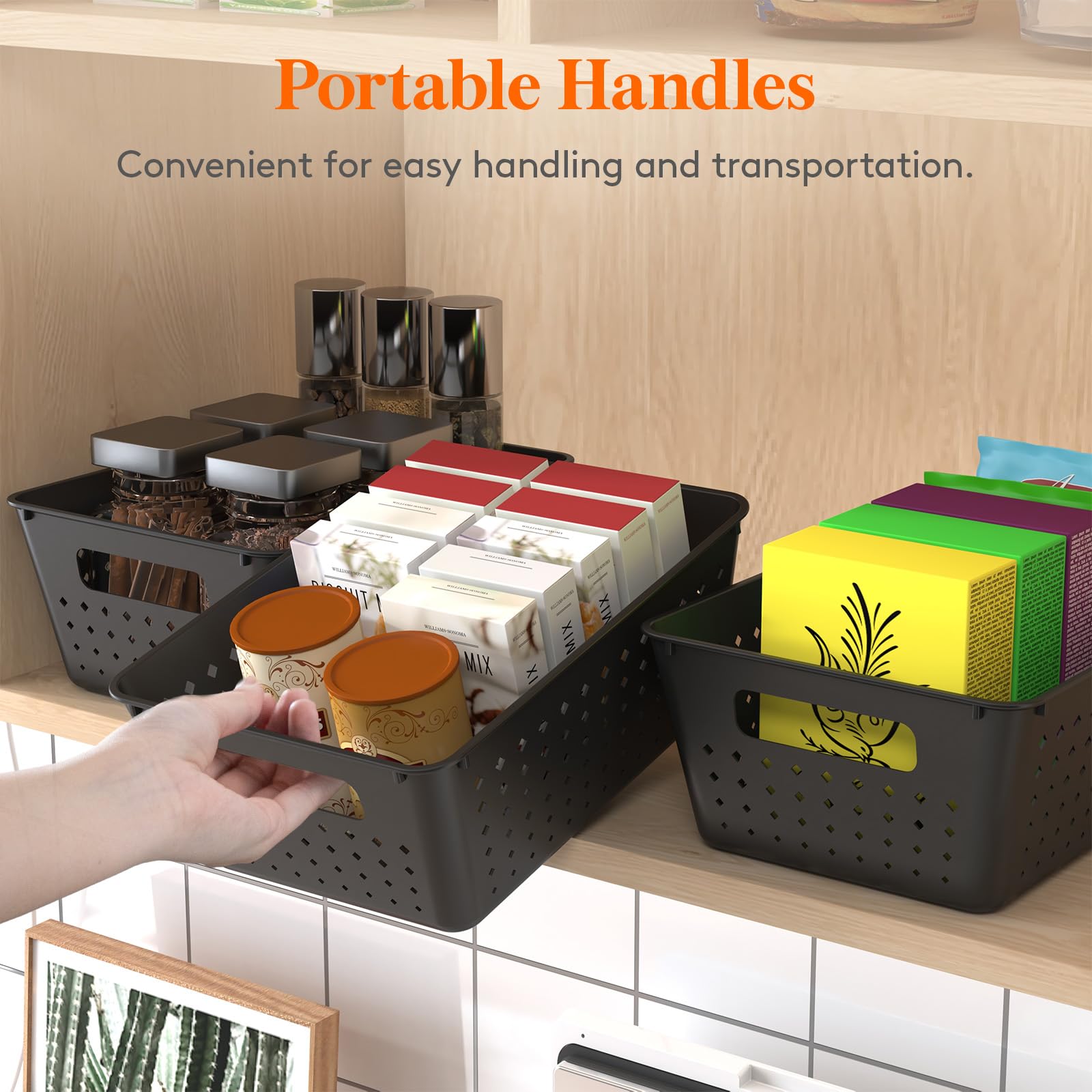 Lifewit Plastic Storage Basket, 12 Pack Stackable Storage Bins For Organizing, Multi Size Open Containers For Shelving, Pantry,