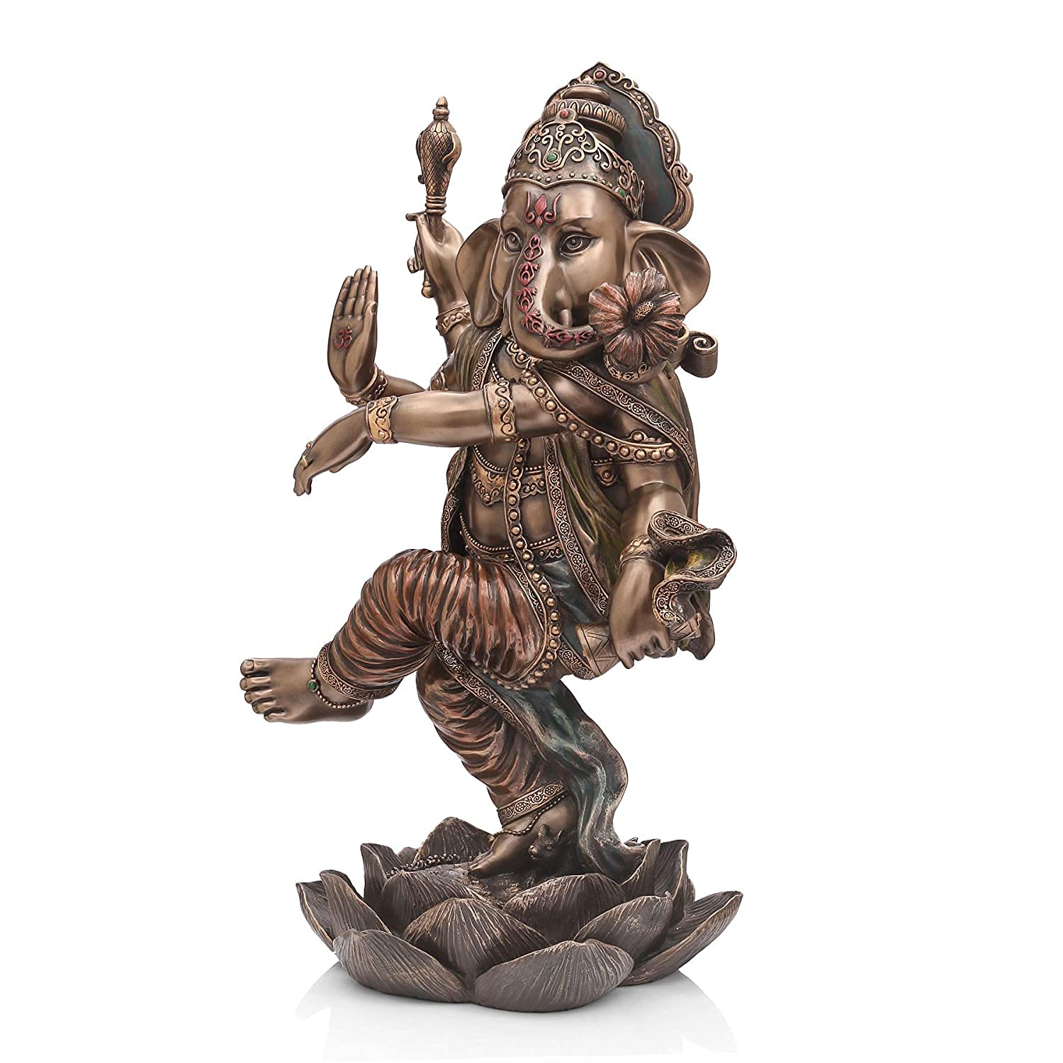 Sri Krishna Culture-New Very Large Beautiful Dancing Ganesh For Home Decoration-Height-18 Inches-Antique Finish-Resin