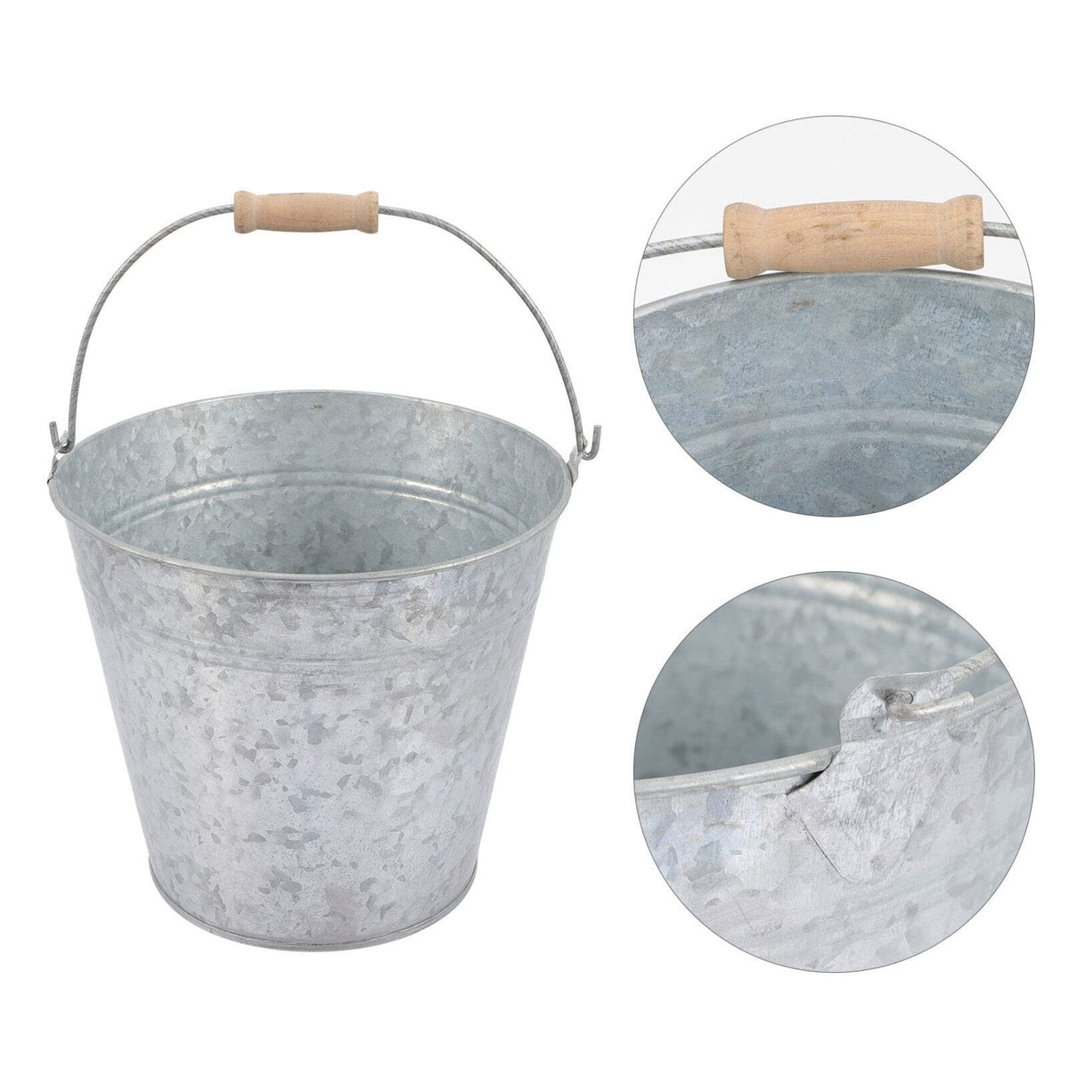 Rustic Ash Bucket Alipis Small Galvanized Metal Buckets With Handles Rustic Farmhouse Ti ...
