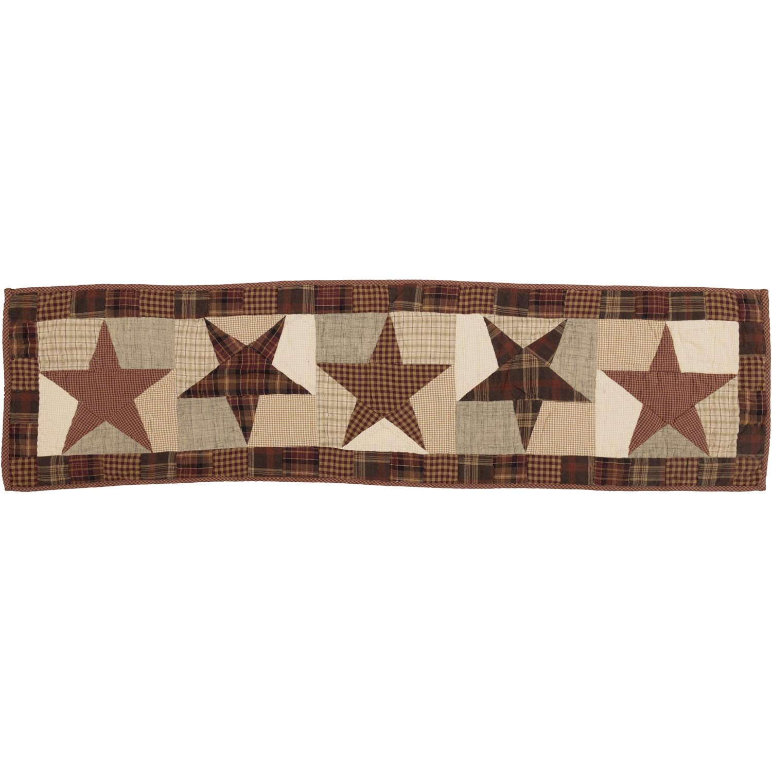 VHC Brands Abilene, Cotton, 13x48, Star Quilted Runner, Red