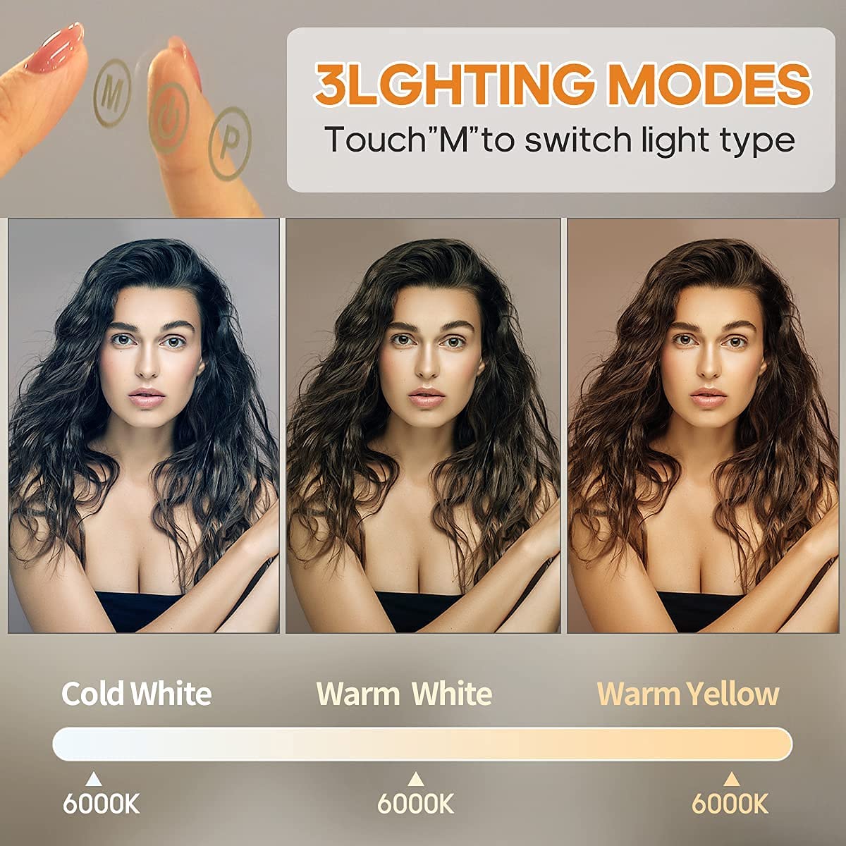 Hansong Vanity Mirror with Lights Hollywood Makeup Mirror with 14 Dimmable LED Bulbs for Bedroom Hollywood Mirror with Smart Tou