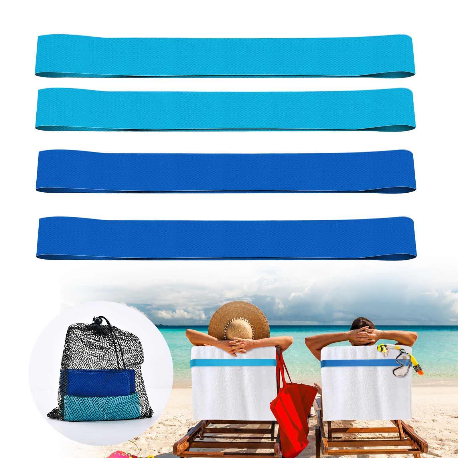 4 Pack Towel Bands For Beach, Pool & Cruise Chairs, The Better Towel Chair Clips Towel Holder Beach Towel Clips
