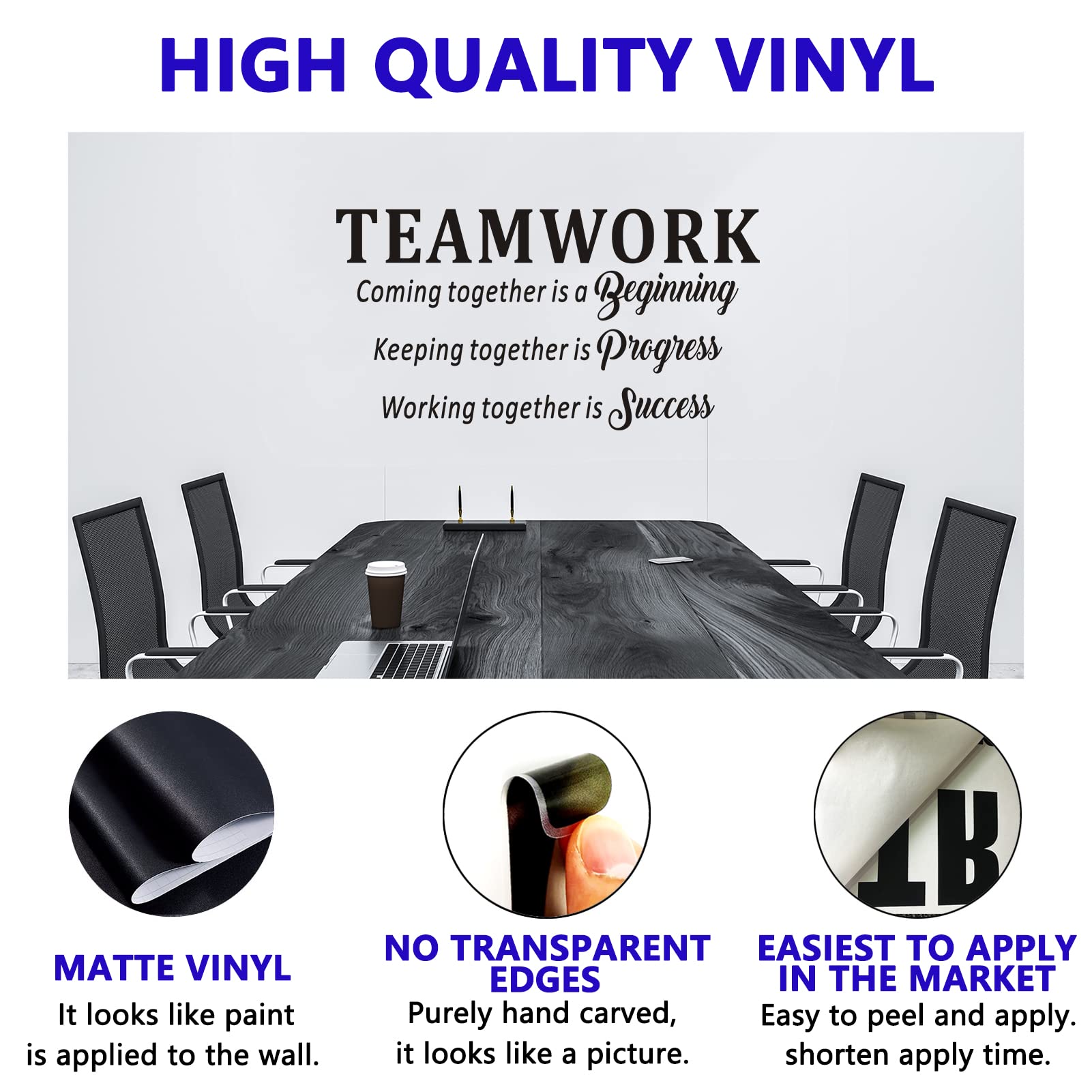 Inspirational Wall Decals, Office Wall Stickers, (Easy To Install), Positive Teamwork Poster Wall Decor Motivational Quotes Wome
