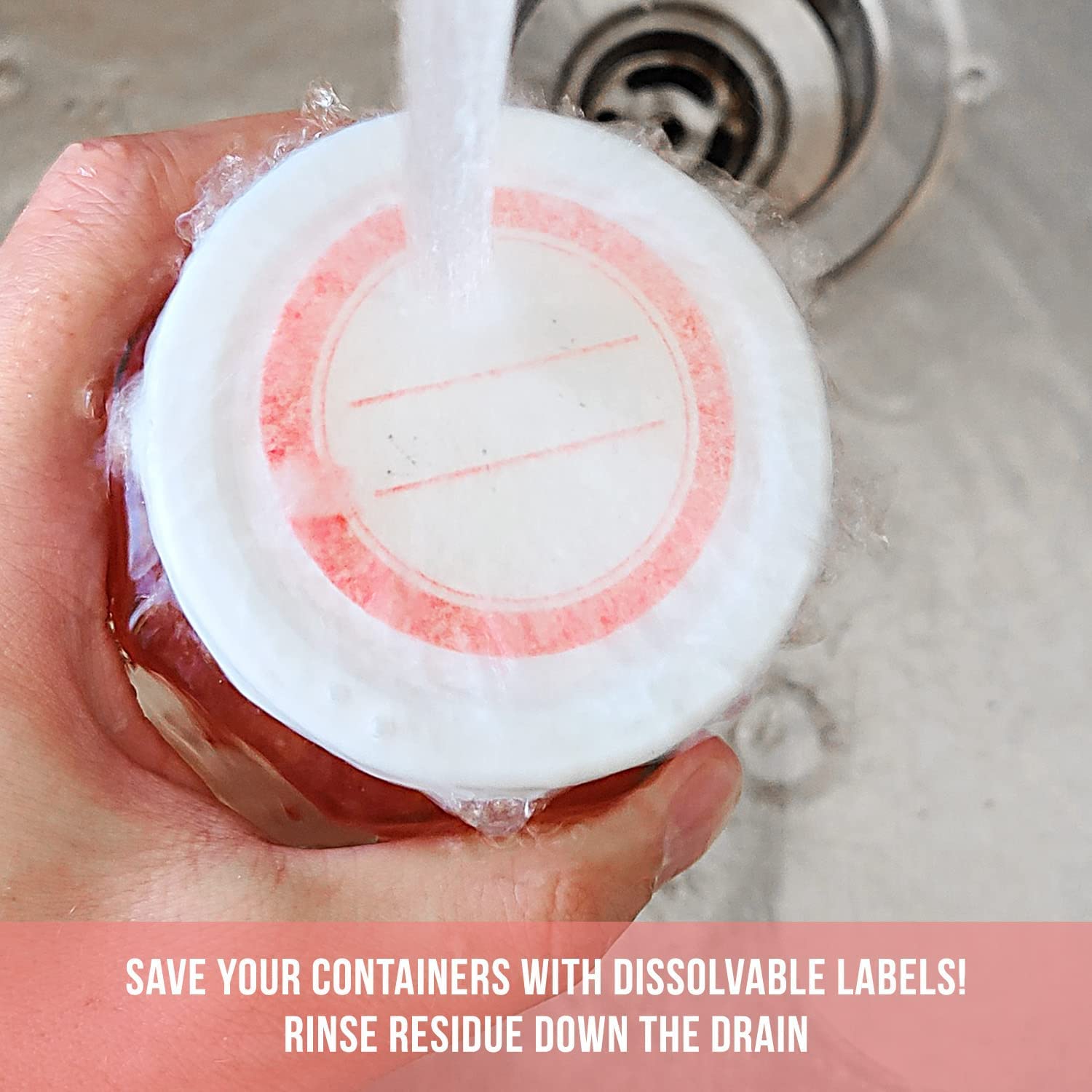 Mess Dissolvable Canning Labels For Jars - 200 Dissolvable Mason Jar Labels - Dissolvable Food Labels For Containers - Jam Homem