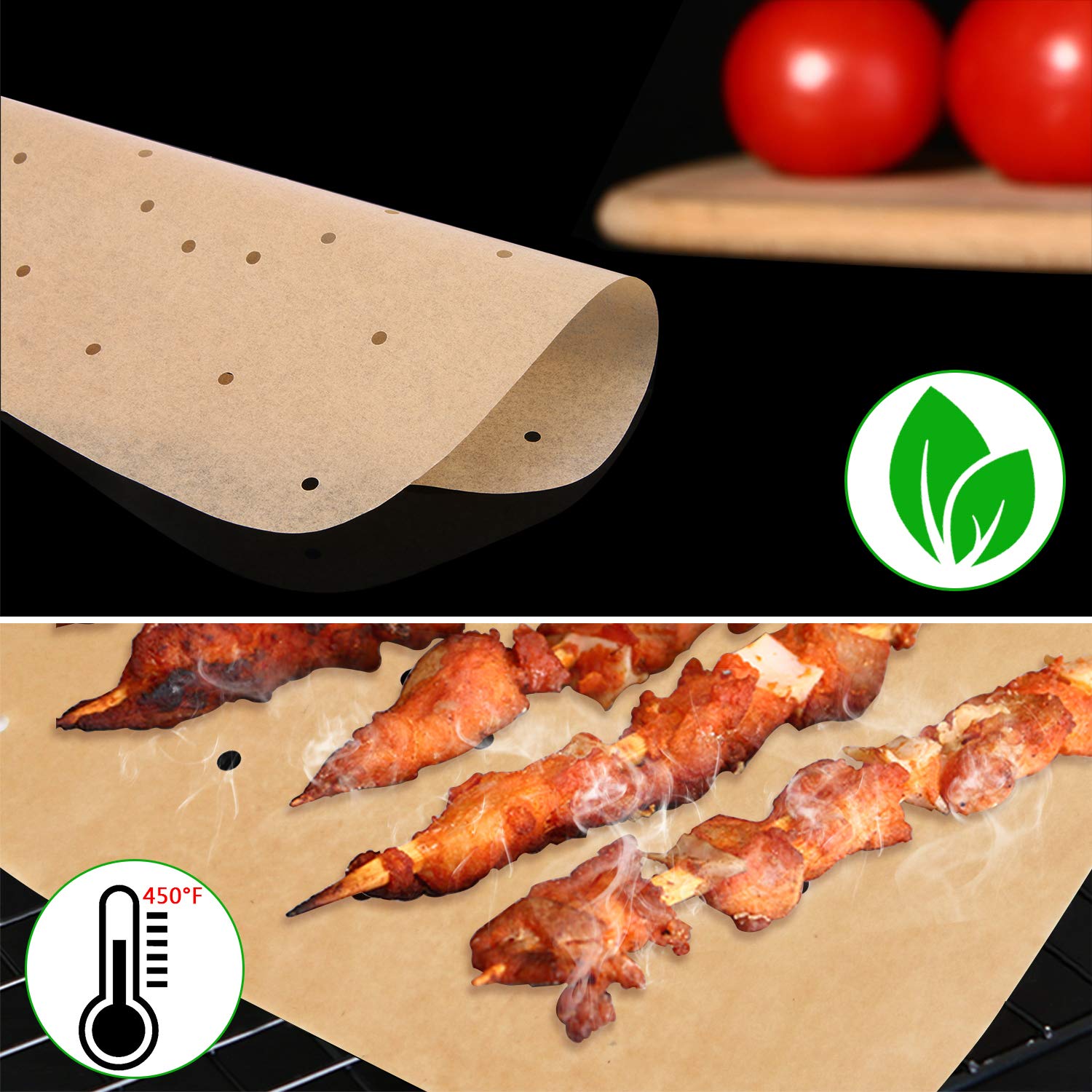 Janyun 150Pcs 8.5 Inch Air Fryer Parchment Liners Papers Accessories, Square Bamboo Steamer Papers Sheets