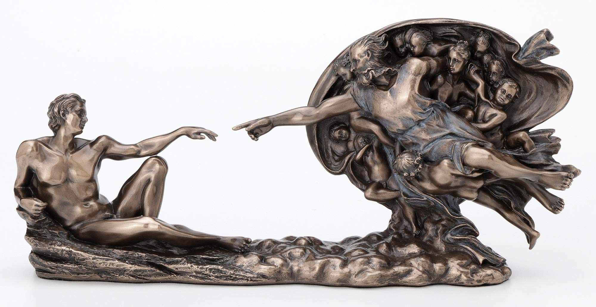 Veronese Design 4 1/2 Inch Genesis The Creation of Adam Sistine Chapel Michelangelo Great Art Cold Cast Resin Bronze Finish Scul
