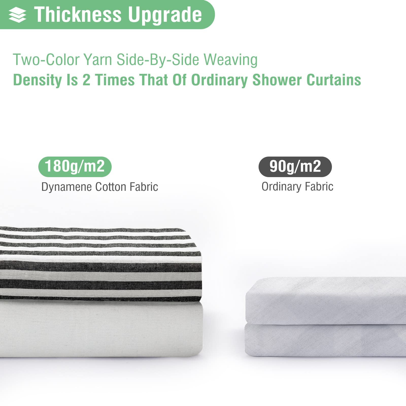 Dynamene Modern Farmhouse Fabric Shower Curtain 78 Inch Long Boho Black and White Striped Cotton Cloth Bathroom Shower Curtain with Tassels  Hotel Luxury Shower Curtain Set with 12 Metal Hooks  72x78