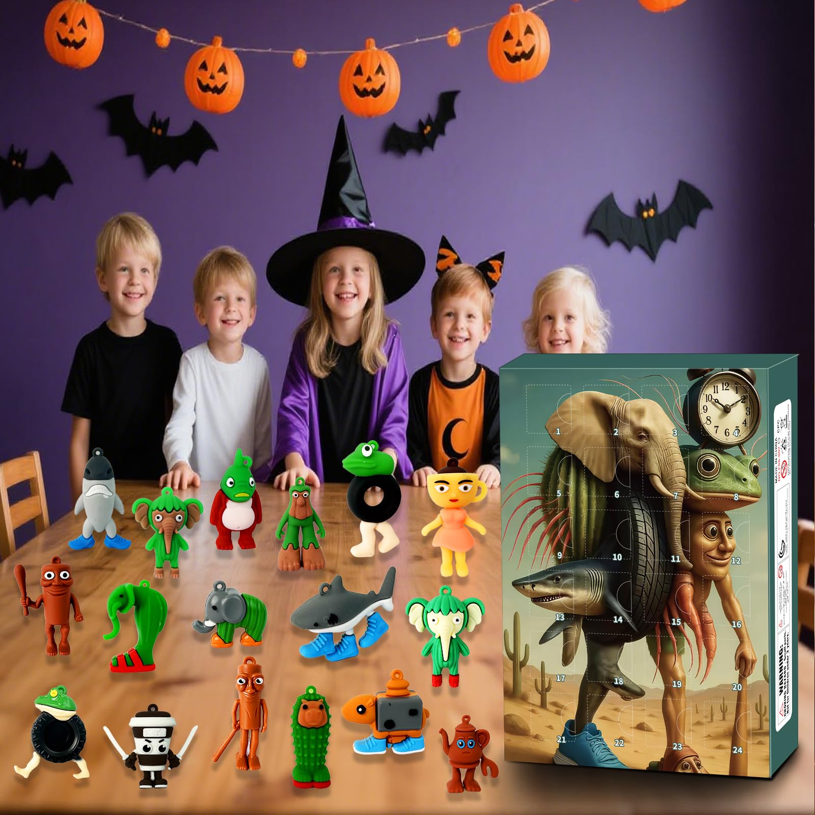 Italian Brainrot Halloween Advent Calendar 2025,24 Day Italian Brainrot Toys Action Figures Countdown Calendar,Halloween Christm