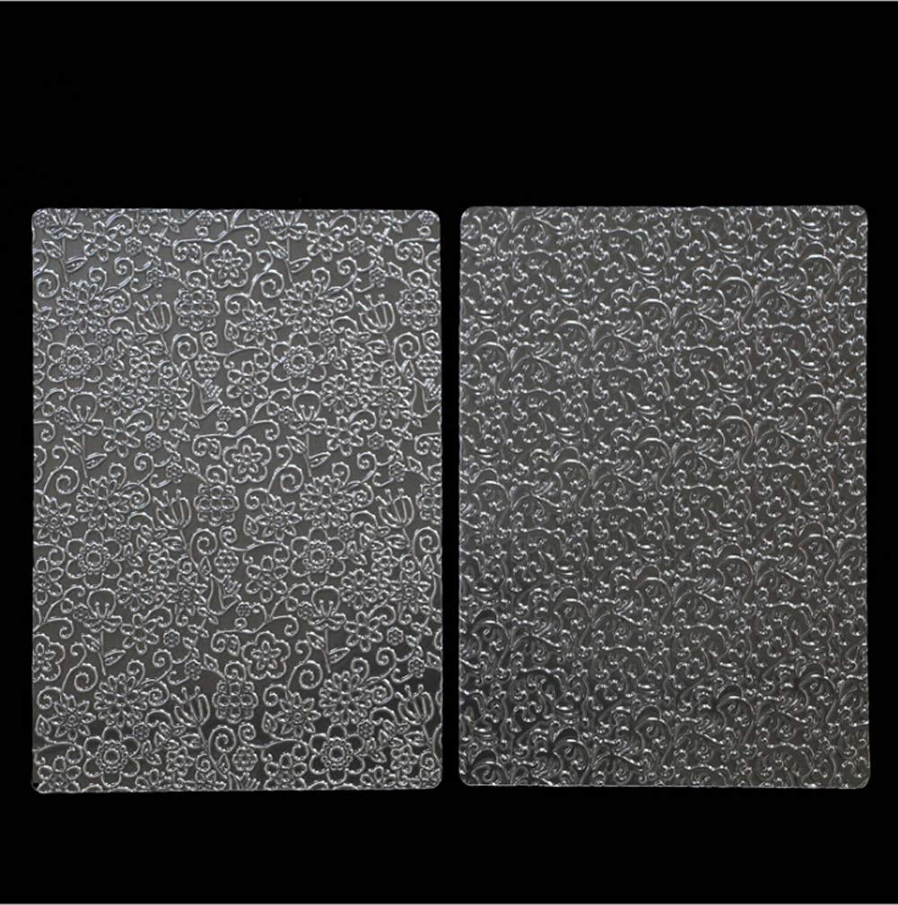 Zqwe 6Pcs Texture Mat Stencil Molds Biscuit Cake Mold Floral Texture Fondant Transparent Printing Mould Baking Cake Decoration