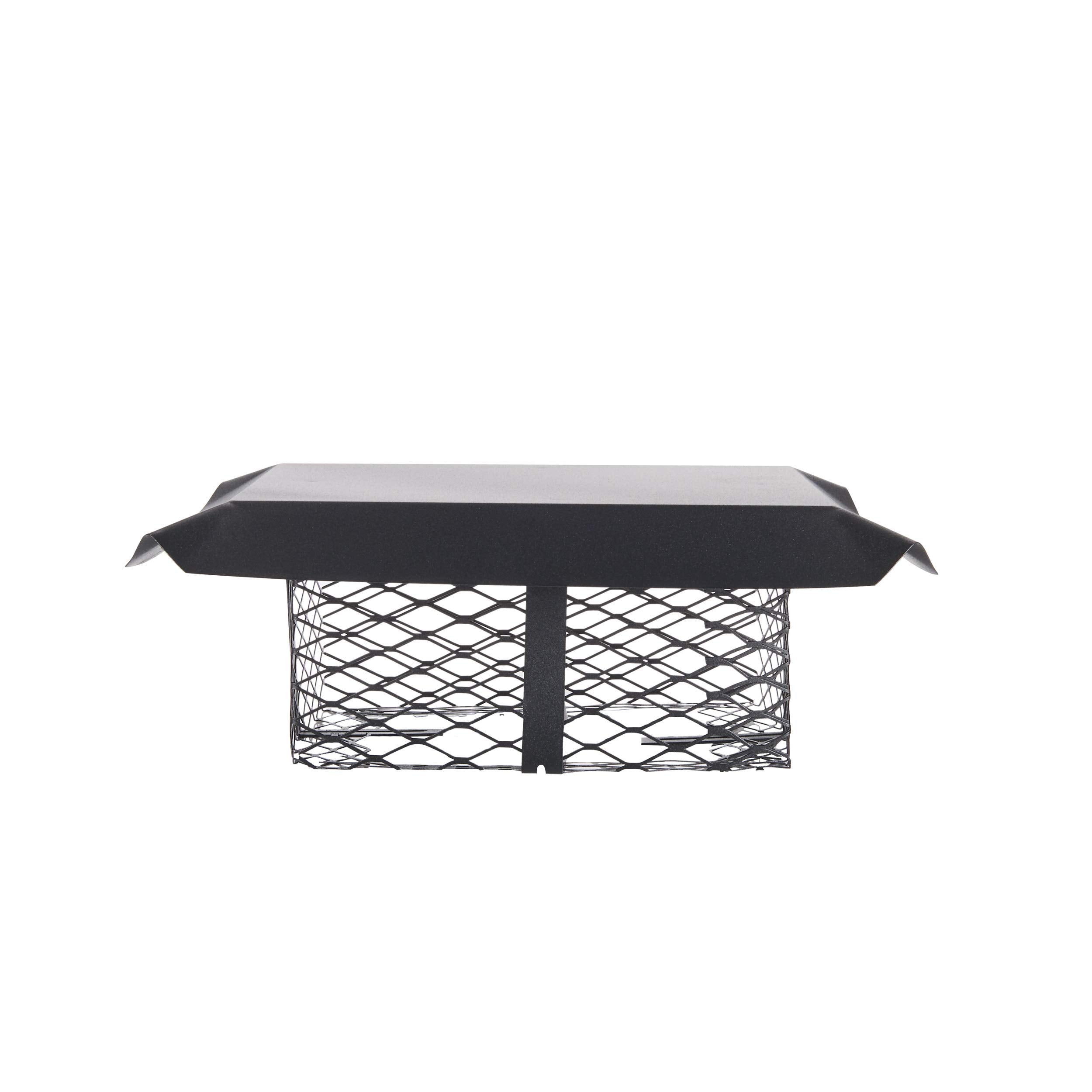 Shelter Scadj-S Adjustable Clamp On Black Galvanized Steel Single Flue Chimney Cap,Small