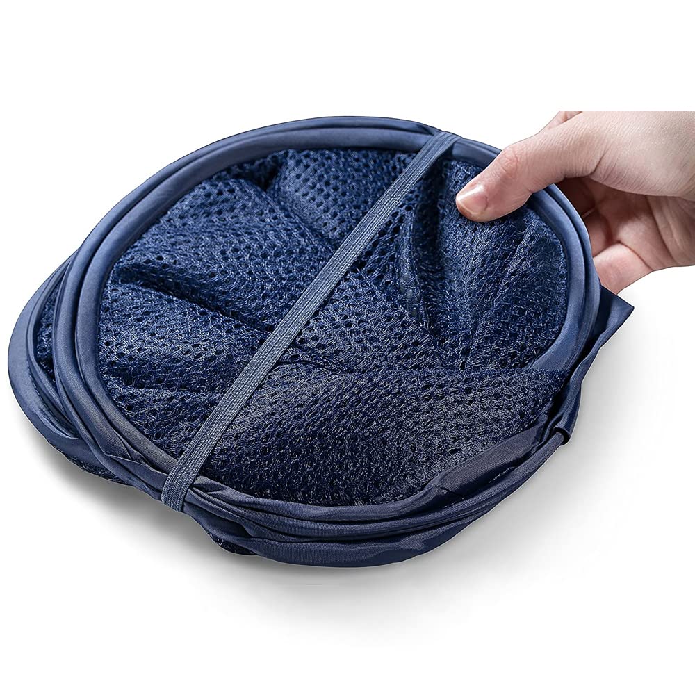 Battoo Deluxe Strong Mesh Pop Up Laundry Hamper Basket With Side Pocket Foldable Hamper For Laundry Room, Bathroom, Kids Room, C