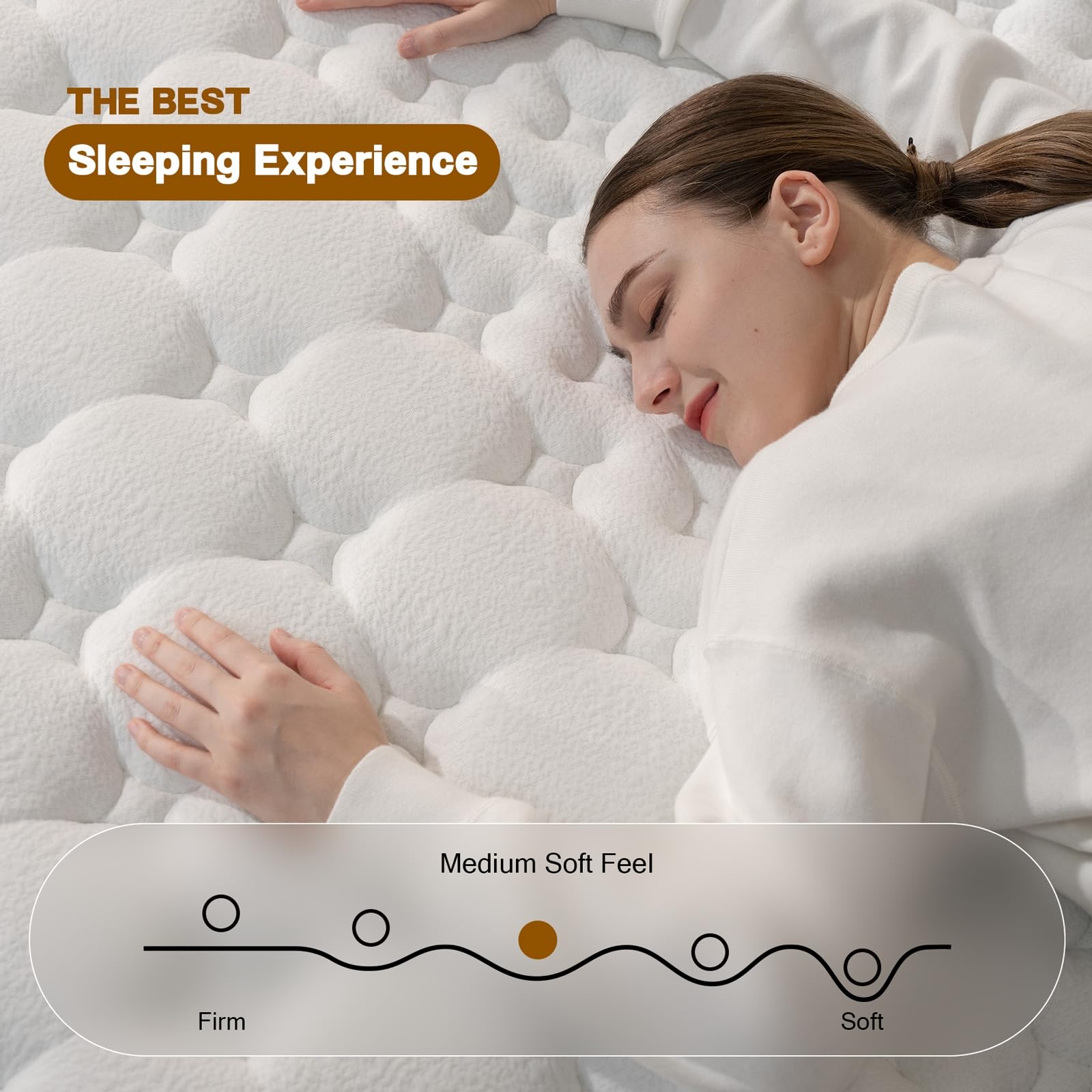 Queen Mattress,14 Inch Queen Size Mattresses in a Box,Medium Firm Queen Hybrid Mattress,with Memory Foam and Individual Pocket S