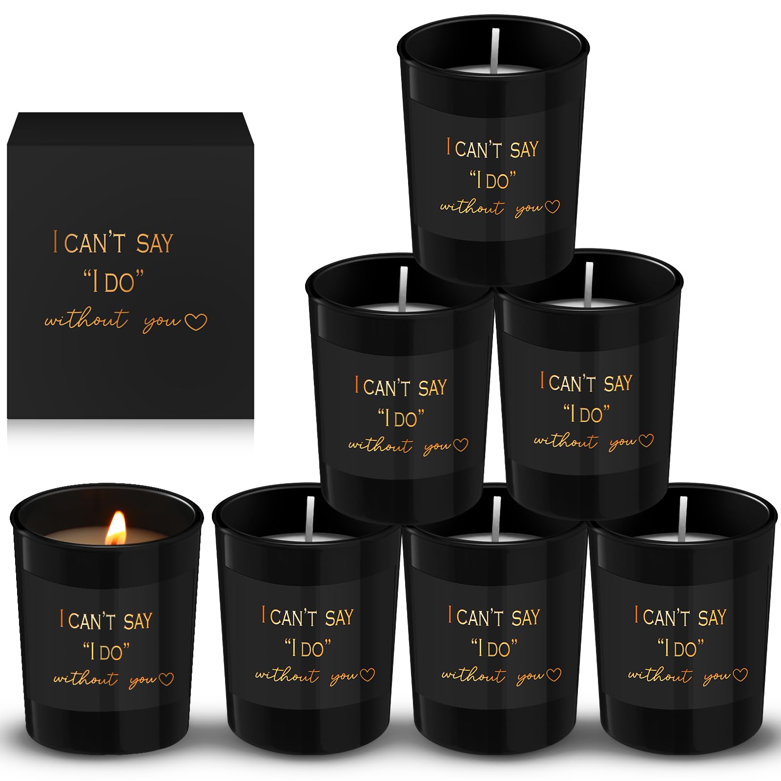 Threlaco 6 Pcs Bridesmaid Proposal Gifts I Cant Say I Do Without You Candles Bridesmaid Gifts Natural Soy Wax Candles with Boxe