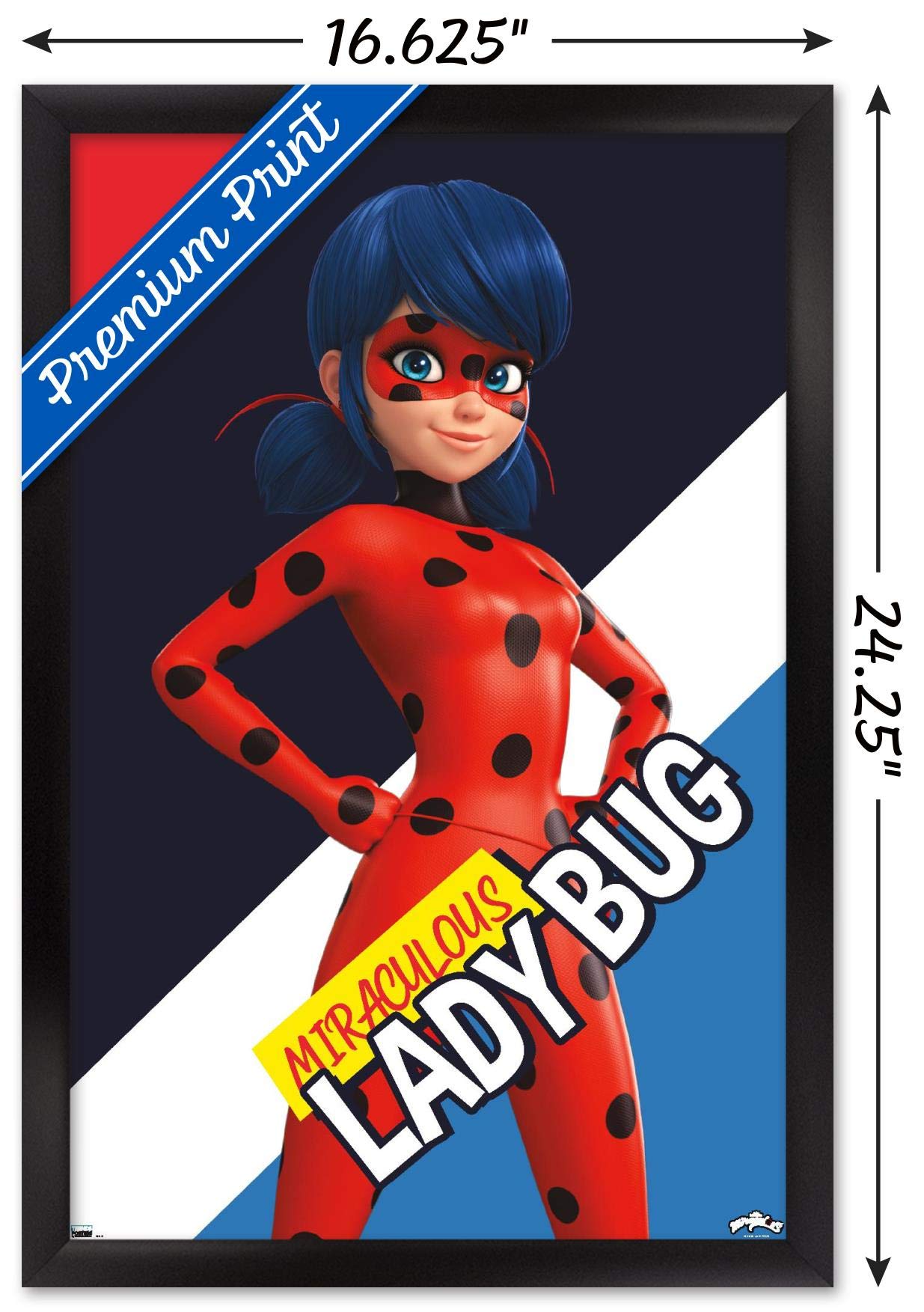 Trends International Miraculous-Ladybug Wall Poster, 14.725 In X 22.375 In, Black Framed Version