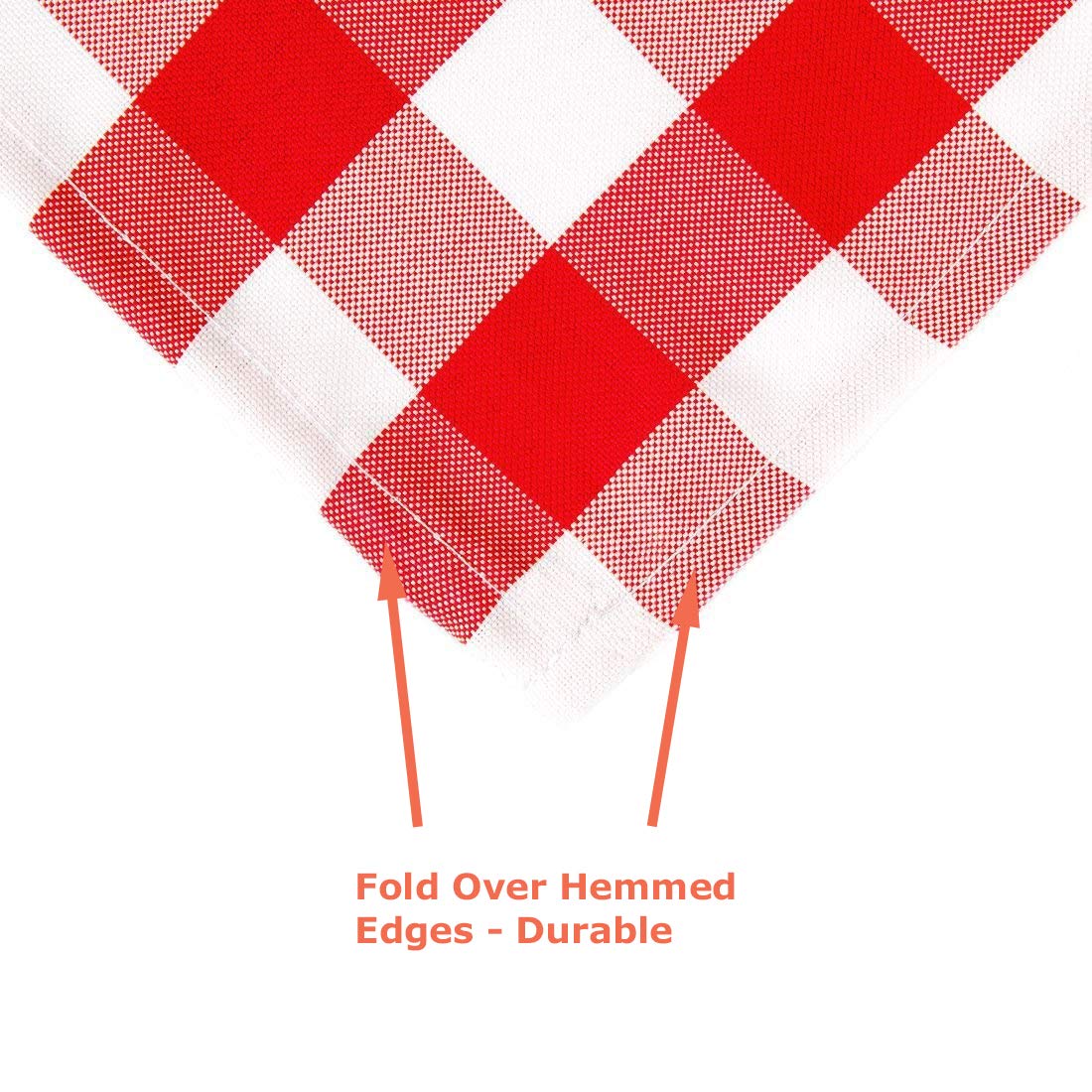 Tektrum 100% Polyester Waterproof 60 X 84 Inch 60''X84'' Rectangular Checker Checkered Tablecloth Table Cover -Spill Proof/Stain