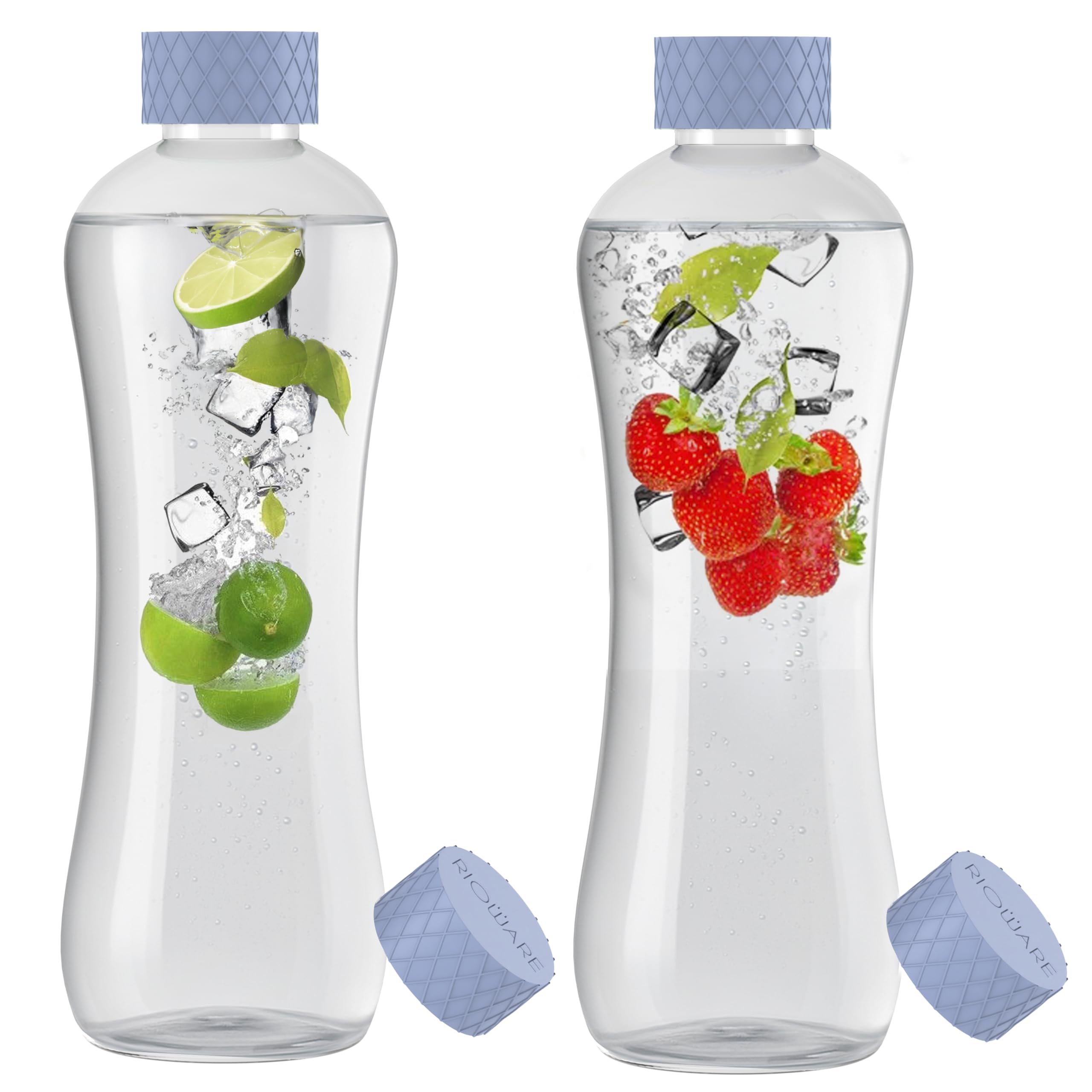Rioware Glass Water Bottle 1 Litre | Airtight Lid | Leak Proof | Silicon Cap | Fridge Water Bottles For Home, Office & Gym (Gree