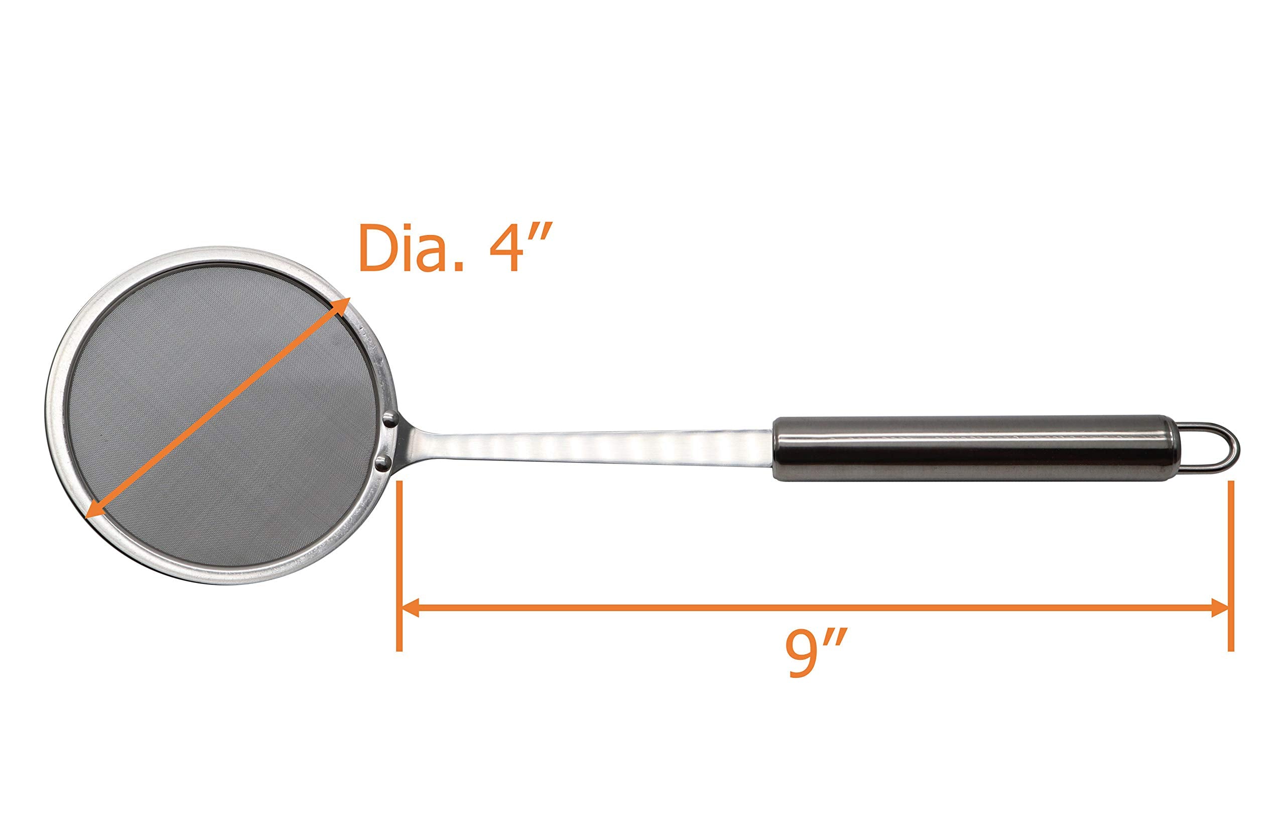 Eiks 2 Packs Fine Mesh Skimmer Ladle For Grease, Gravy And Foam, With 9 Inches Long Handle
