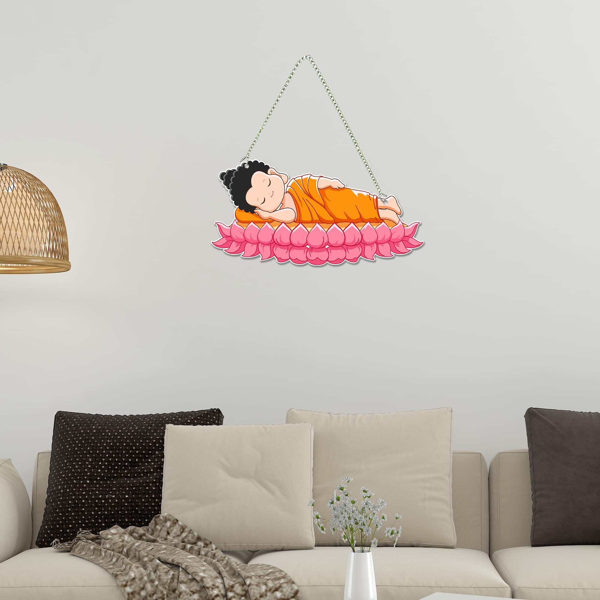 Artvibes Little Monk Wall Hanger for HomeDecor (WH_5507N) multicolor