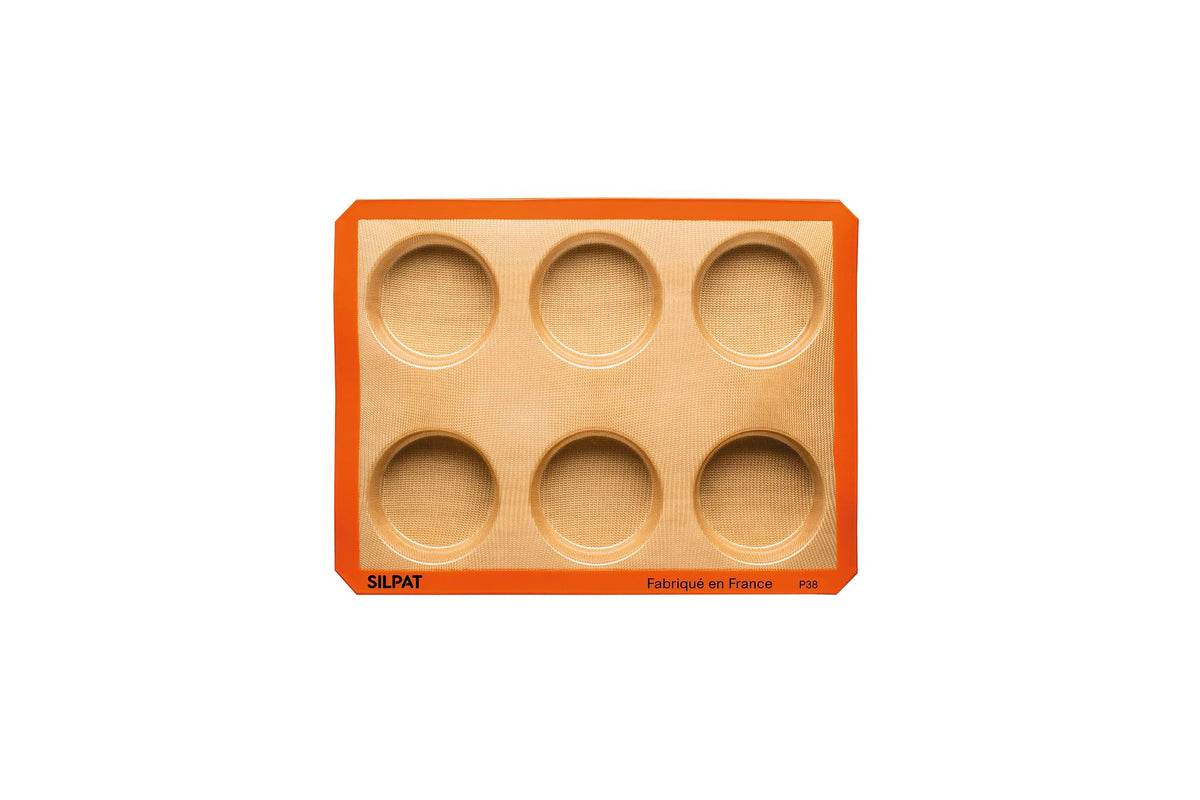 Silpat The Original Large Round Mini Cakes Mold, 6 Hole