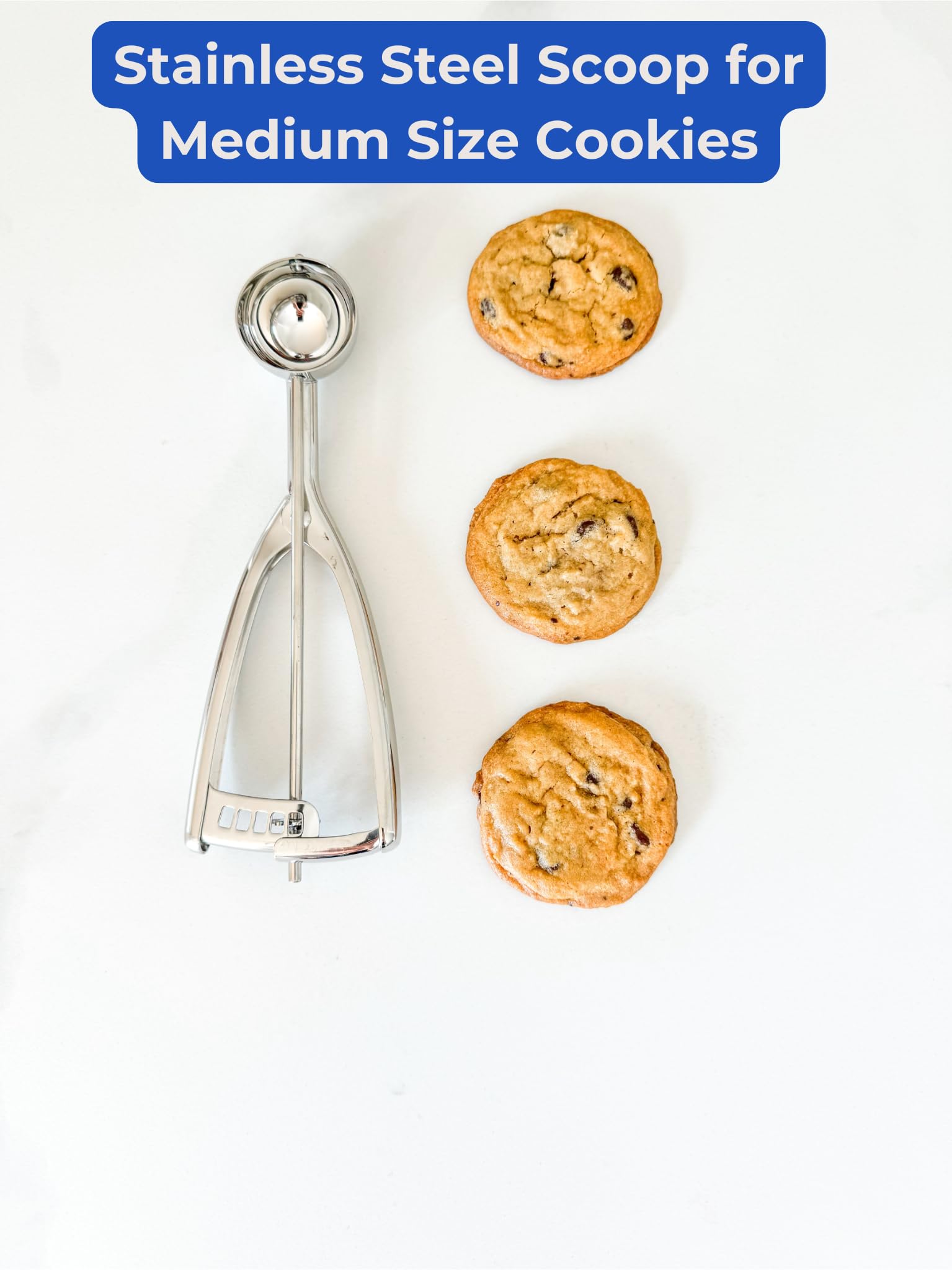 Jenaluca Medium Scoop - Cookie Scoop & Mini Cupcake Scoop - #50 1.5 Tablespoon - Cookie Baking Scoop - 18/8 Stainless Steel