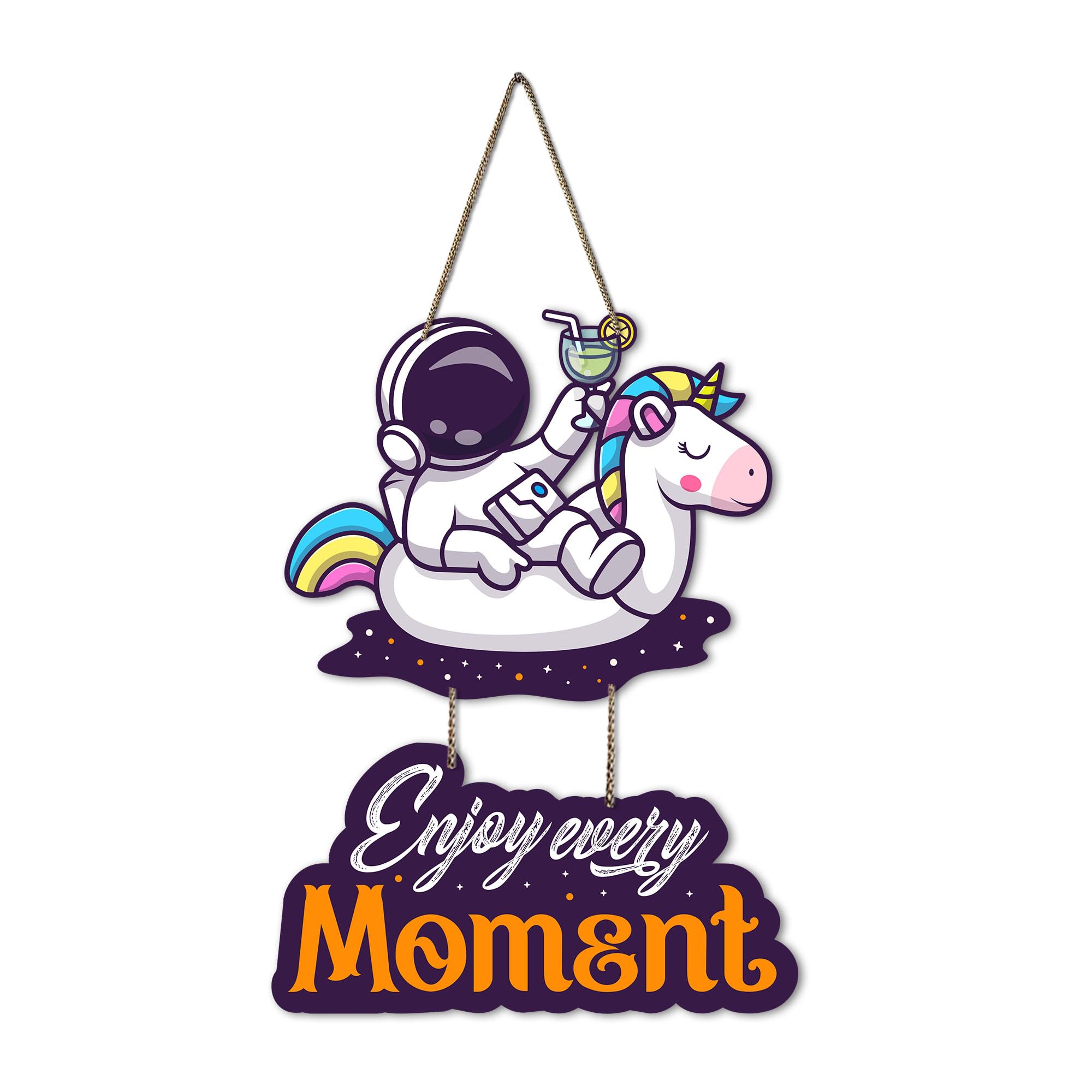Artvibes Enjoy Every Moment Printed Wooden Wall Hanging | Quotes Decor Item | Wall Poster Art Piece | Office Decor | Inspiration