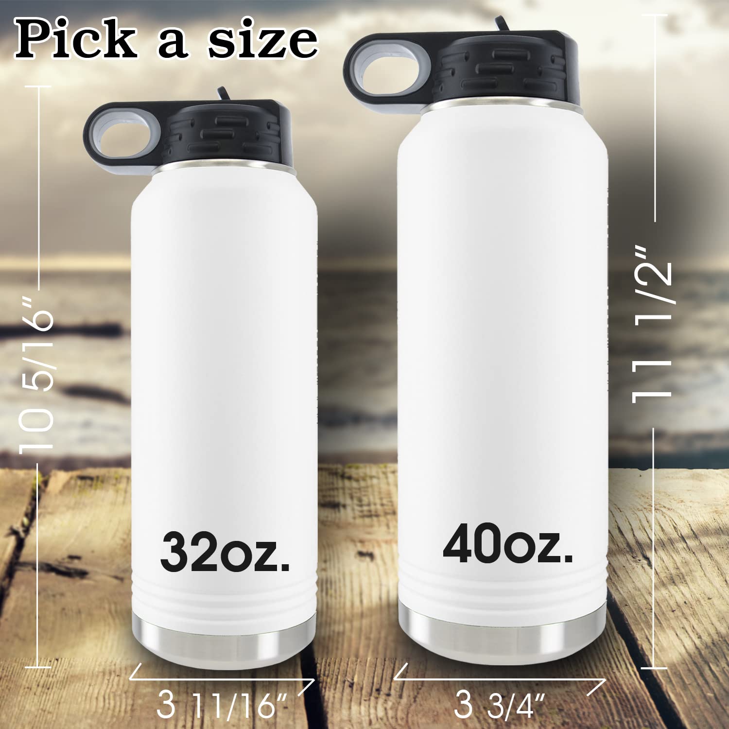 Personalized Water Bottles 40Oz/32Oz With Flip-Top Lid And Straw, Customized Insulated Water Flask, Stainless Steel Sports Therm