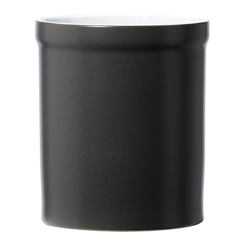 Oggi Ceramic Kitchen Utensil Holder- Utensil Holder For Countertop, Utensil Crock, Kitchen Organizer, Kitchen Decor, Black Kitch