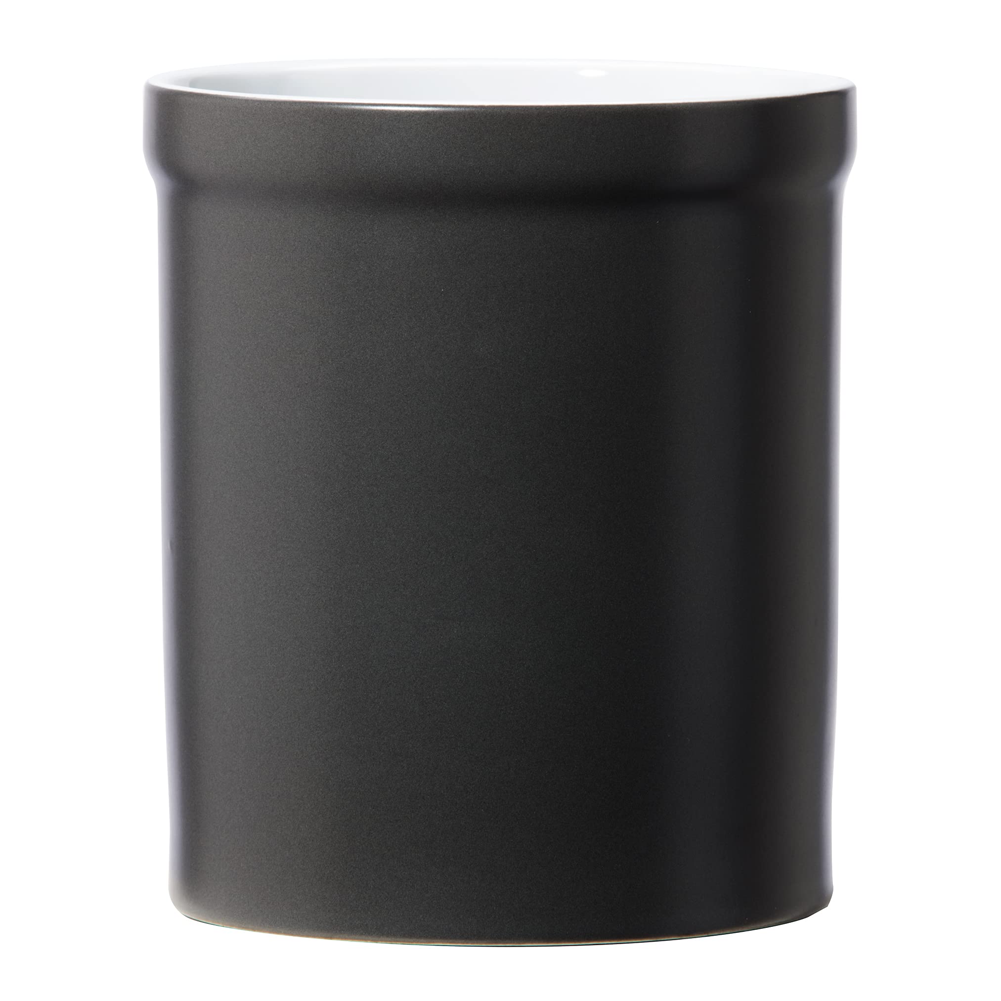 Oggi Ceramic Kitchen Utensil Holder- Utensil Holder For Countertop, Utensil Crock, Kitchen Organizer, Kitchen Decor, Black Kitch