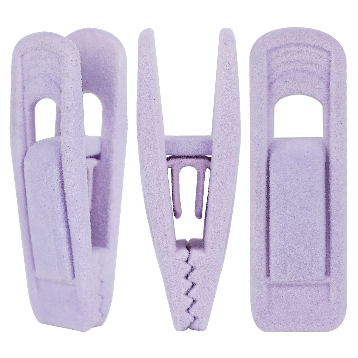 Tinfol Velvet Hanger Clips, 24Pcs Pants Hangers Velvet Clips, Large Opening Clip Strong Finger Flocked Clips Perfect For Use Wit