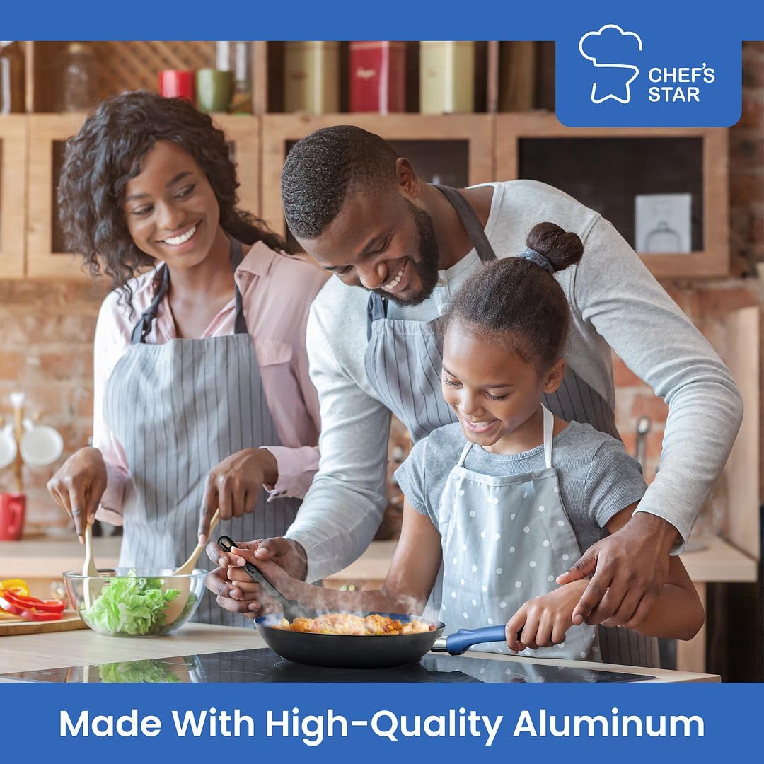 Chef's Star Pots And Pans Set Kitchen Cookware Sets Nonstick Aluminum Cooking Essentials 11 Pieces Purple