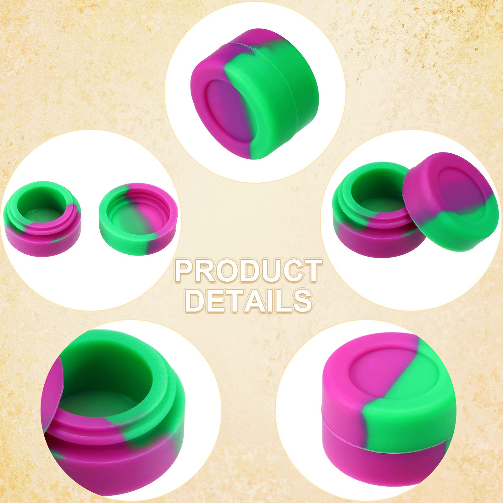 Outus 40 Pieces Silicone Wax Containers Non Stick Silicone Wax Containers Multi Use Storage Jars Oil Concentrate Bottles For Hom
