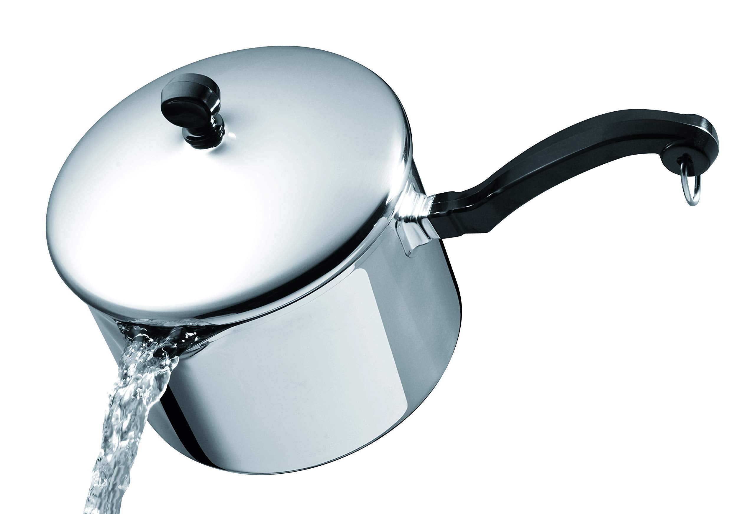 Farberware Classic Stainless Steel 3-Quart Covered Straining Saucepan - - Silver