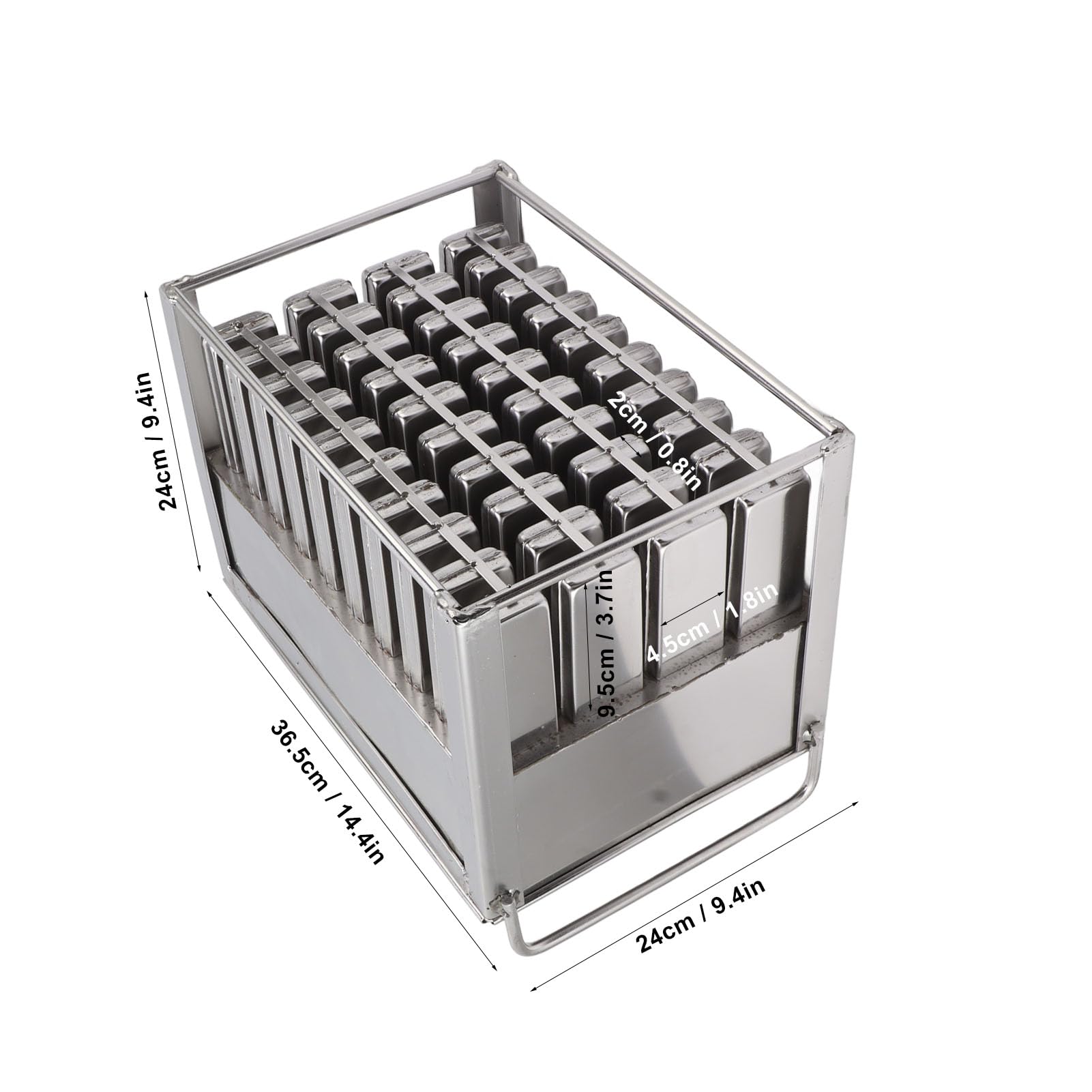 40Pcs Stainless Steel Popsicle Molds, Commercial Popsicle Ice Lolly Popsicle 40 Stick Holes Ice Cream Maker Stick Holder Diy Ice