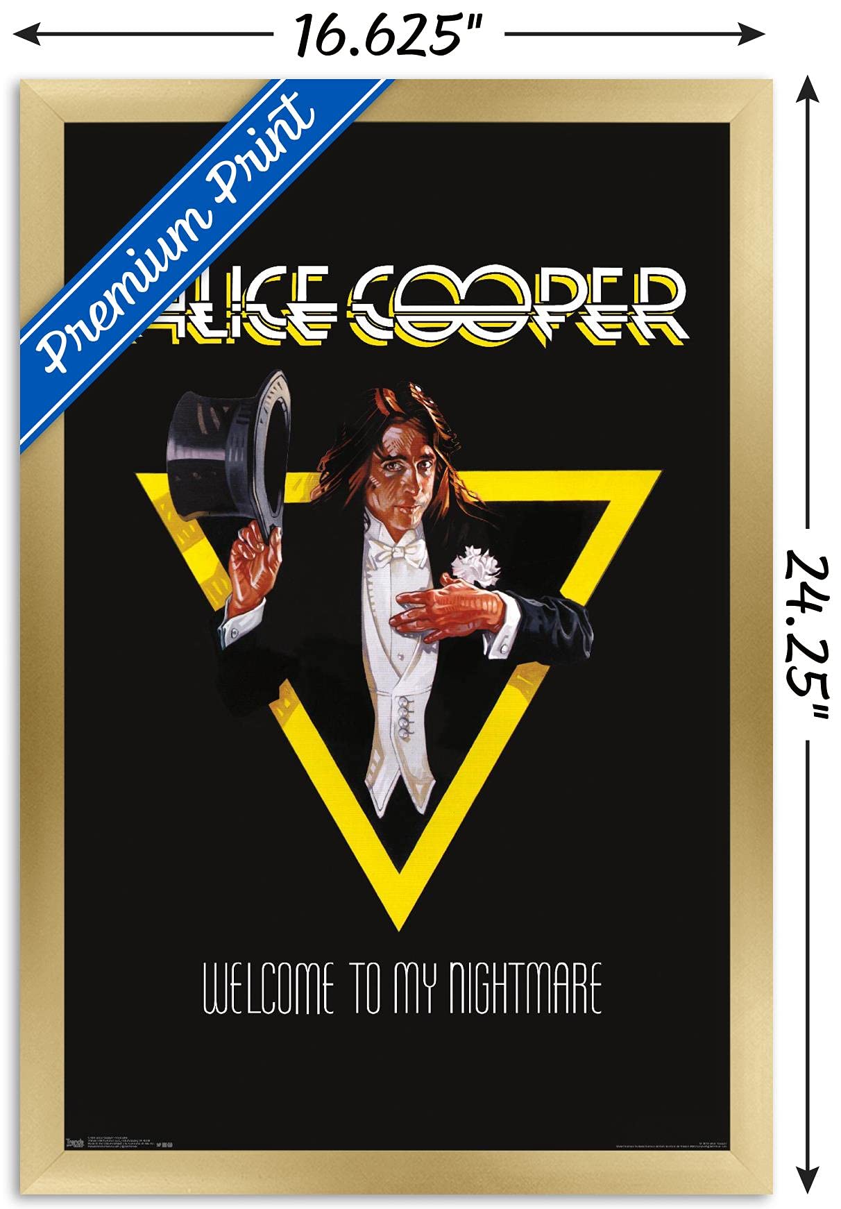 Trends International Alice Cooper - Welcome Wall Poster, 14.725'' X 22.375'', Gold Framed Version