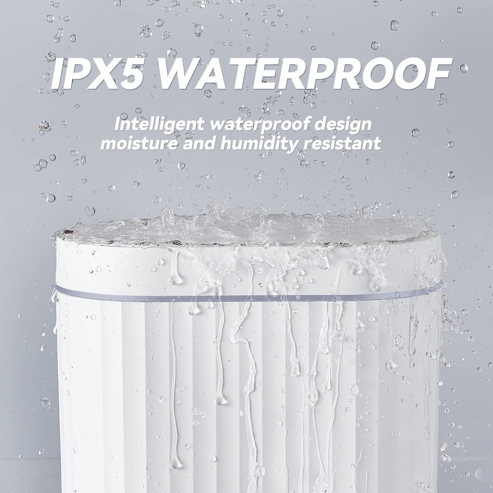 Elpheco Bathroom Motion Sensor Trash Can 2 Gallon Automatic Garbage Can, 9 L Slim Plastic Smart Trash Can With Lid, Commercial I