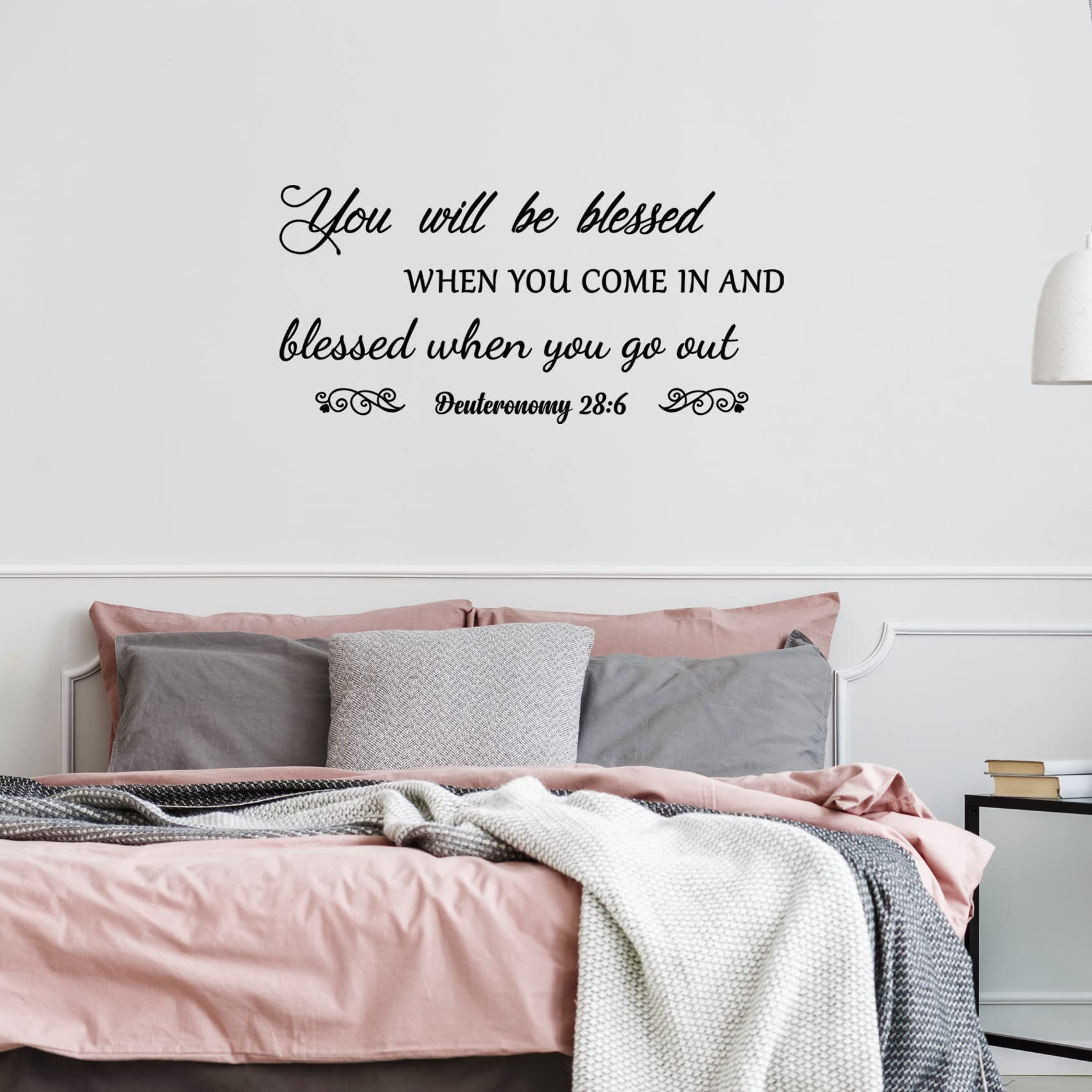 You Will Be Blessed When You Come In And Blessed When You Go Out - Deuteronomy 28:6 Quote Wall Decal, Living Room Prayer Sticker