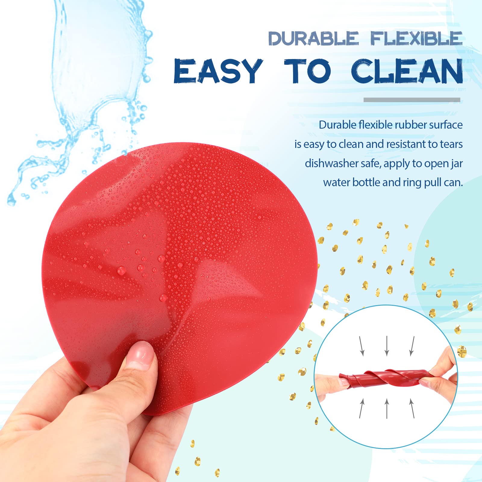 Chuangdi 8 Pcs Jar Opener Rubber Jar Gripper Pads 5'' Round Coasters Heat Insulation Pad Trivet Non Tear Multi-Purpose Bottle Li