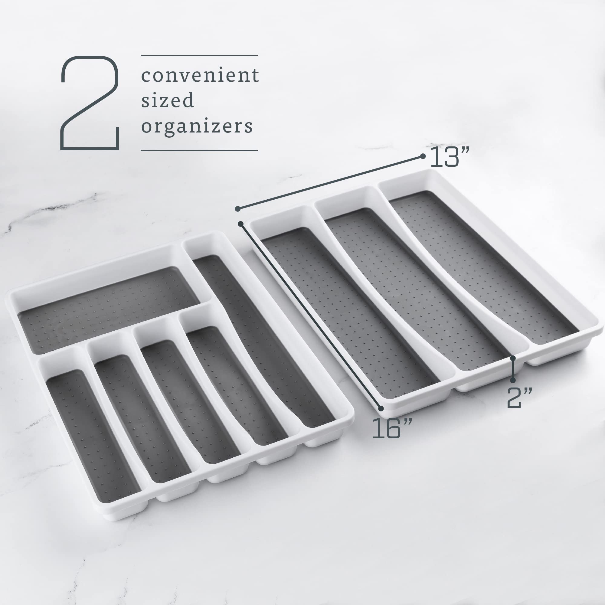 Masirs No-Slip Silverware Tray Organizer, Accommodates Different Kitchen Utensil And Cutlery Sizes, Deep Enough To Fit Entire Dr