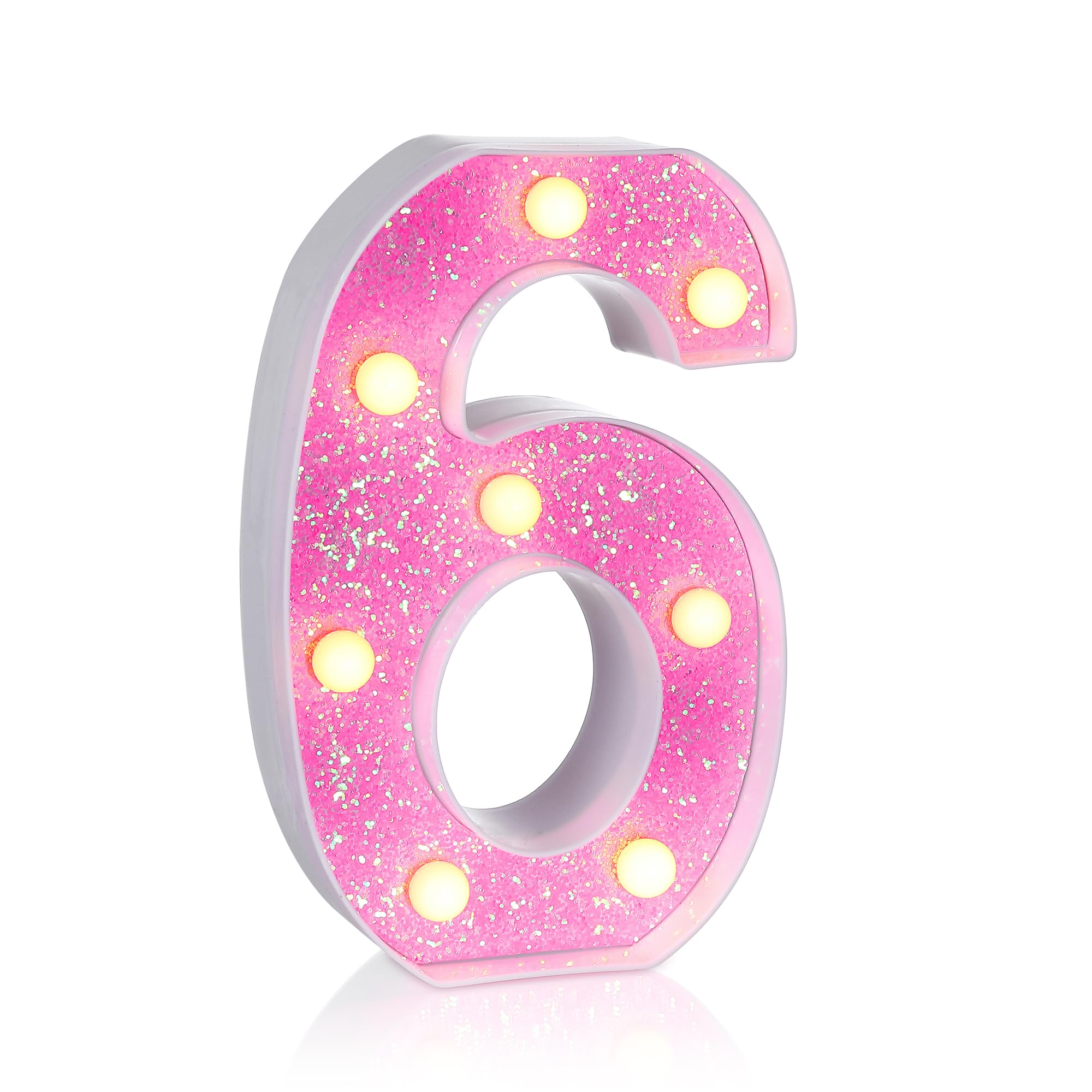 Foaky Pink Light up Letters,Pink Party Decorations,Girls Room Decor,Glitter Marquee Numbers,Alphabet Letter Sign for Night Light