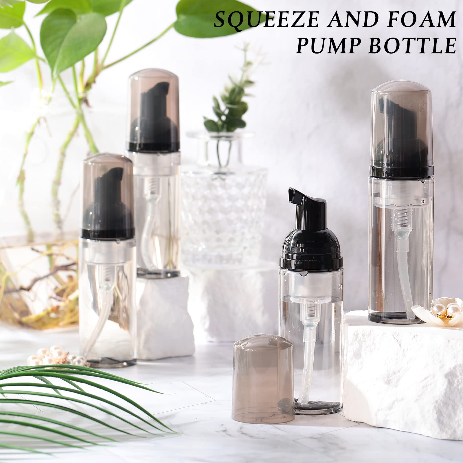70 Pcs 2 Oz Plastic Foam Soap Dispensers Refillable Lash Shampoo Bottles With Pump Mini Eyelash Cleaning Foam Bottle Dispenser F
