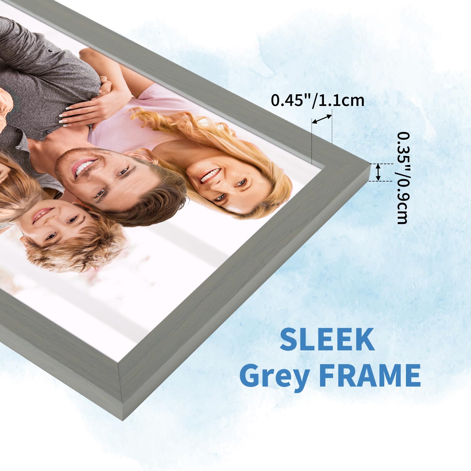 WIFTREY Grey 5x7 Picture Frame Set of 18, 5 x 7 Photo Frames Bulk for Wall Hanging or Tabletop Display