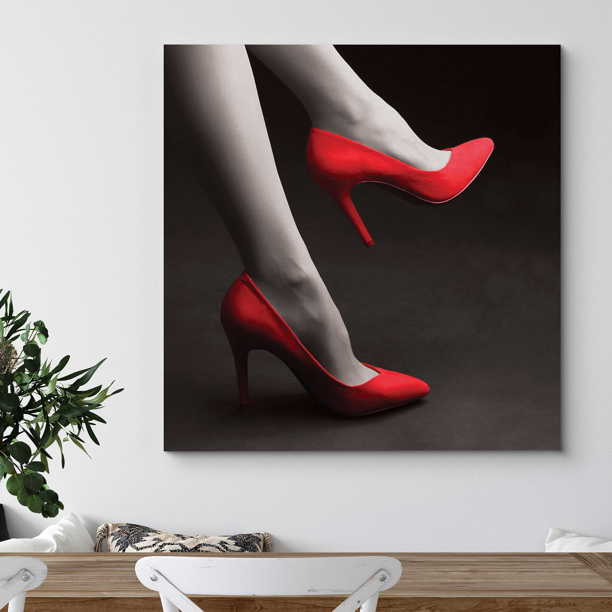 Wall26 Canvas Print Wall Art Pop Of Color Red High Heels People Fashion Photography Realism Chic Scenic Relax/Calm Multicolor Fo