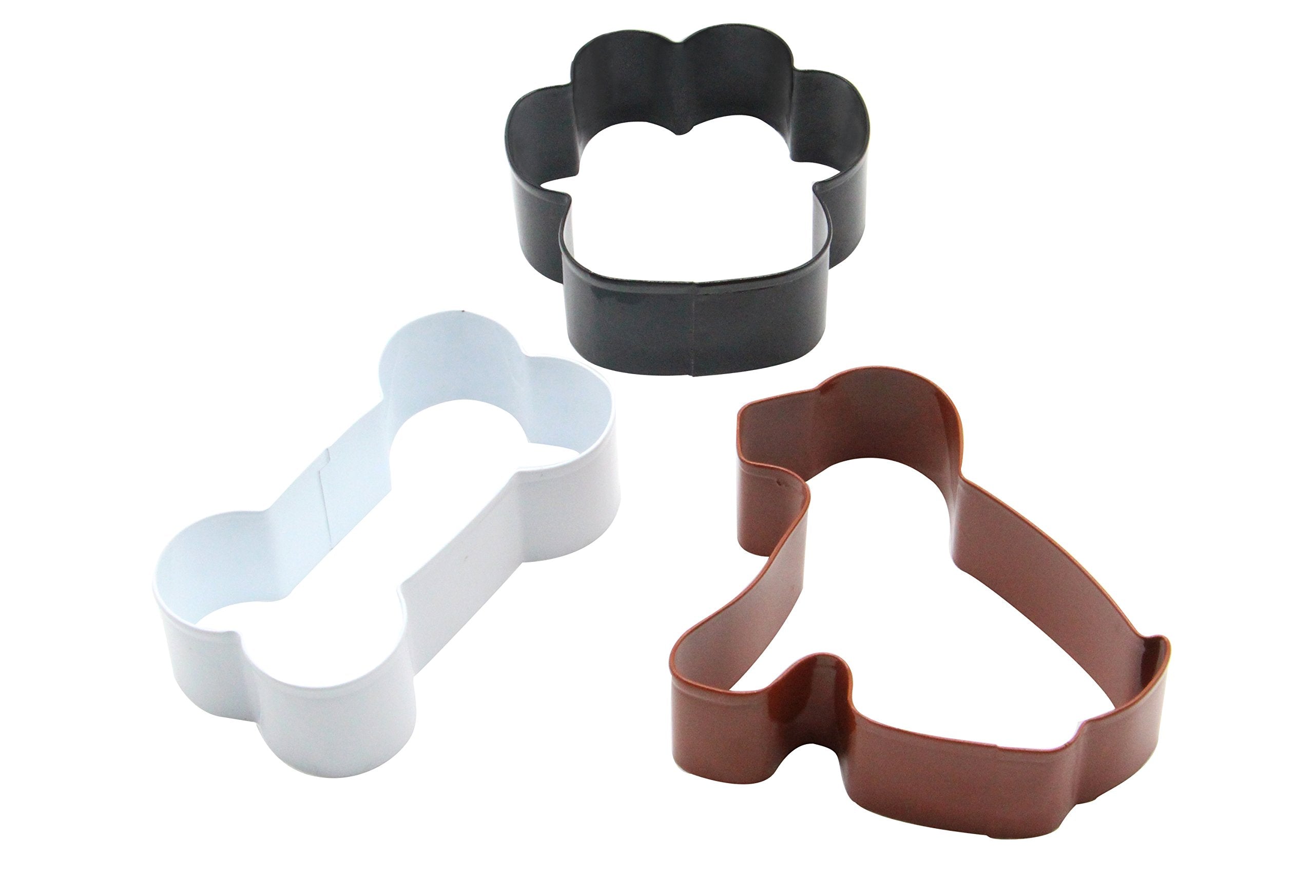 Surgehai Dog Cookie Cutter Set Of 3 - Dog, Paw Print And Dog Bone Stainless Steel Cookie Cutters