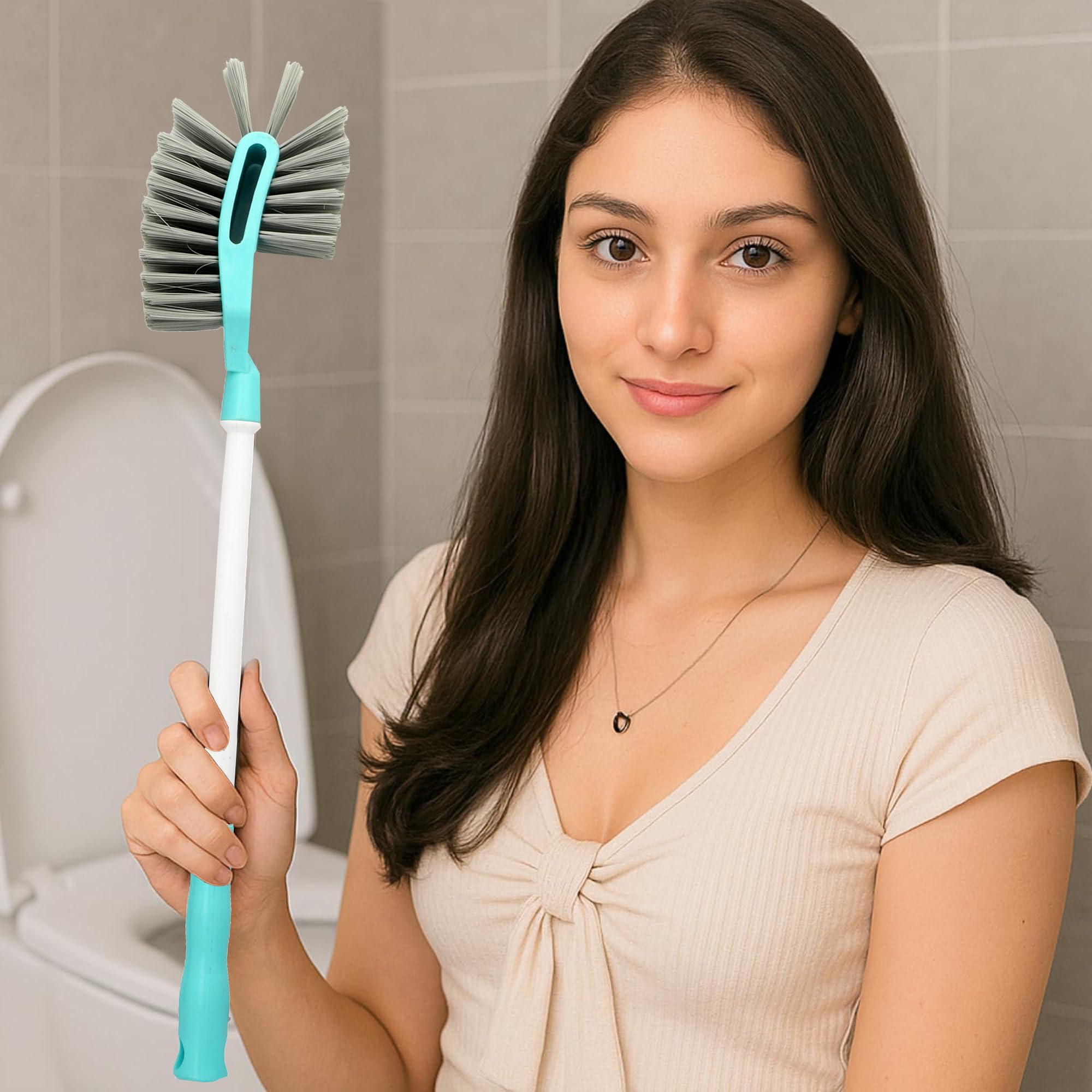 360 Toilet Cleaning Brush With Long Handle | Heavy Duty Bathroom Wc Cleaning Brush For Toilet Pot, Commode & Floor Drain | Hard 